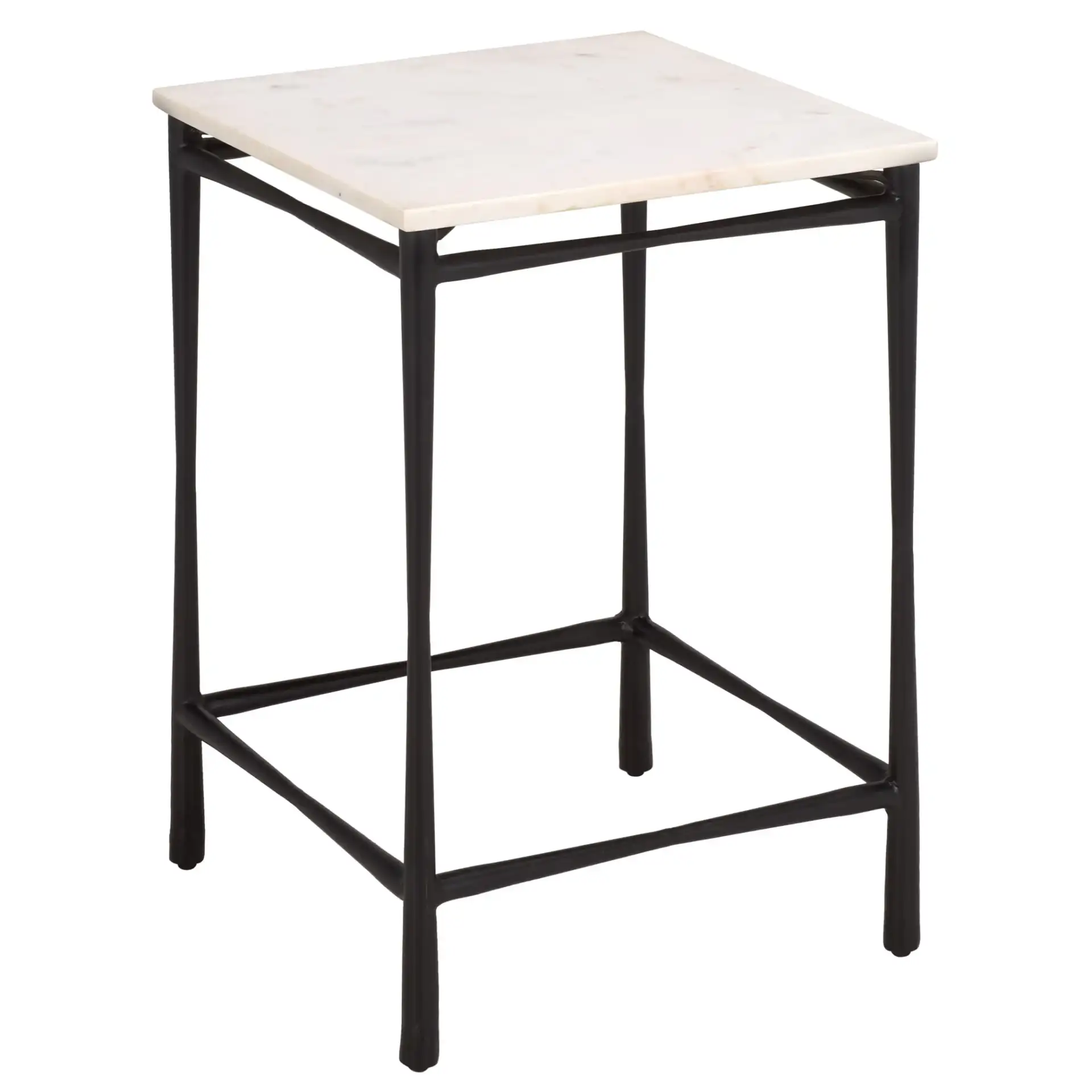 Nadezhda Marble Accent Table in White / Black, detail view