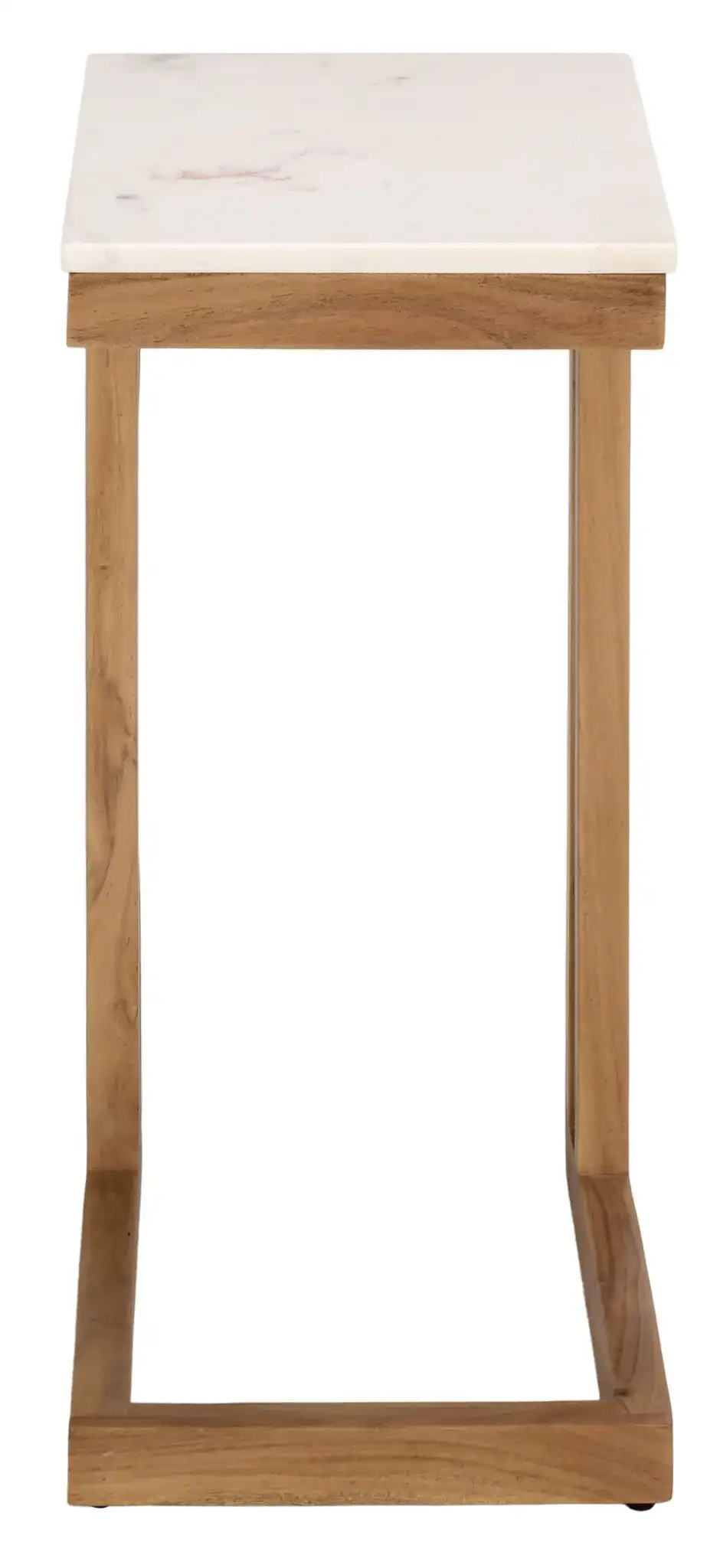 Zinaida Marble Accent Table in White / Natural