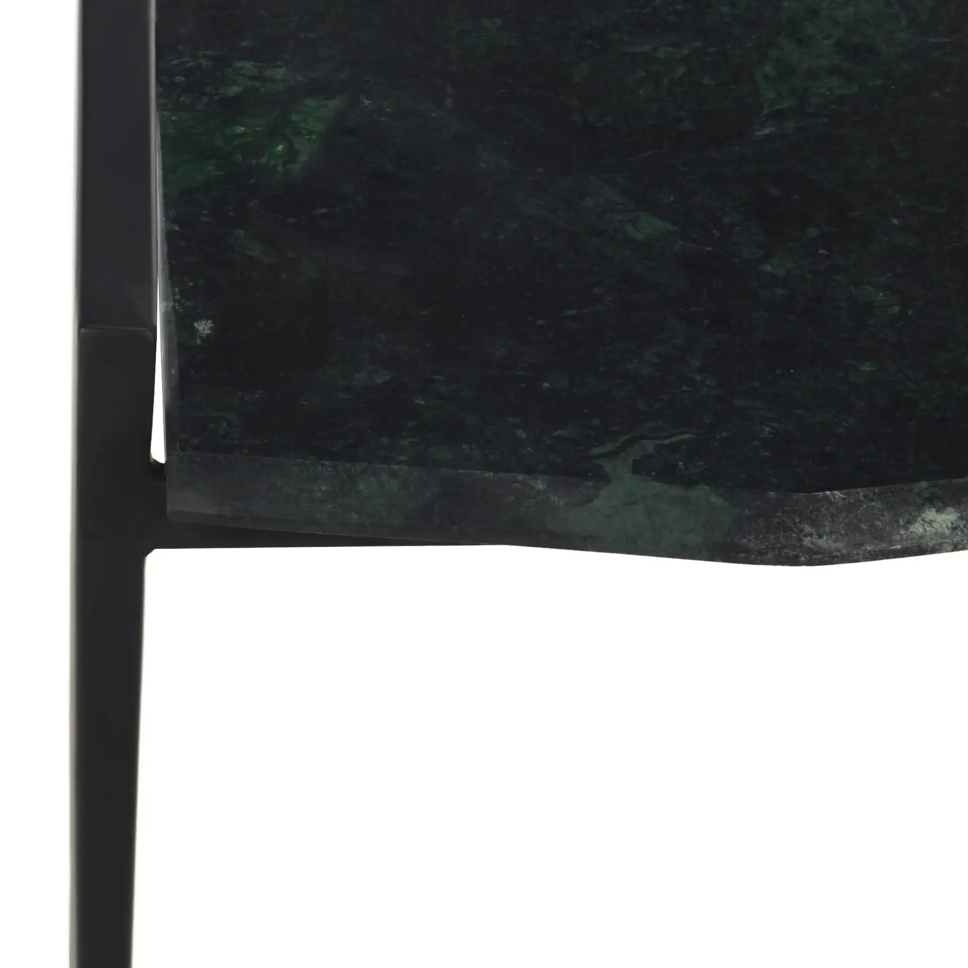 Cari Marble Top Accent Table in Black / Green in a styled room