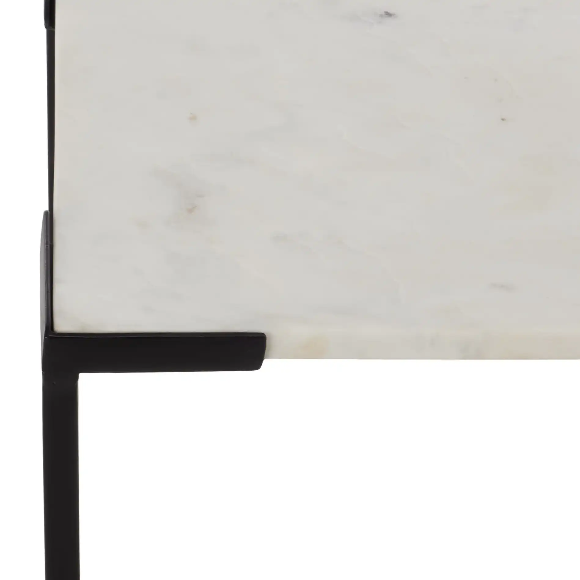 Rizo Top Accent Table in Black / White in a styled room