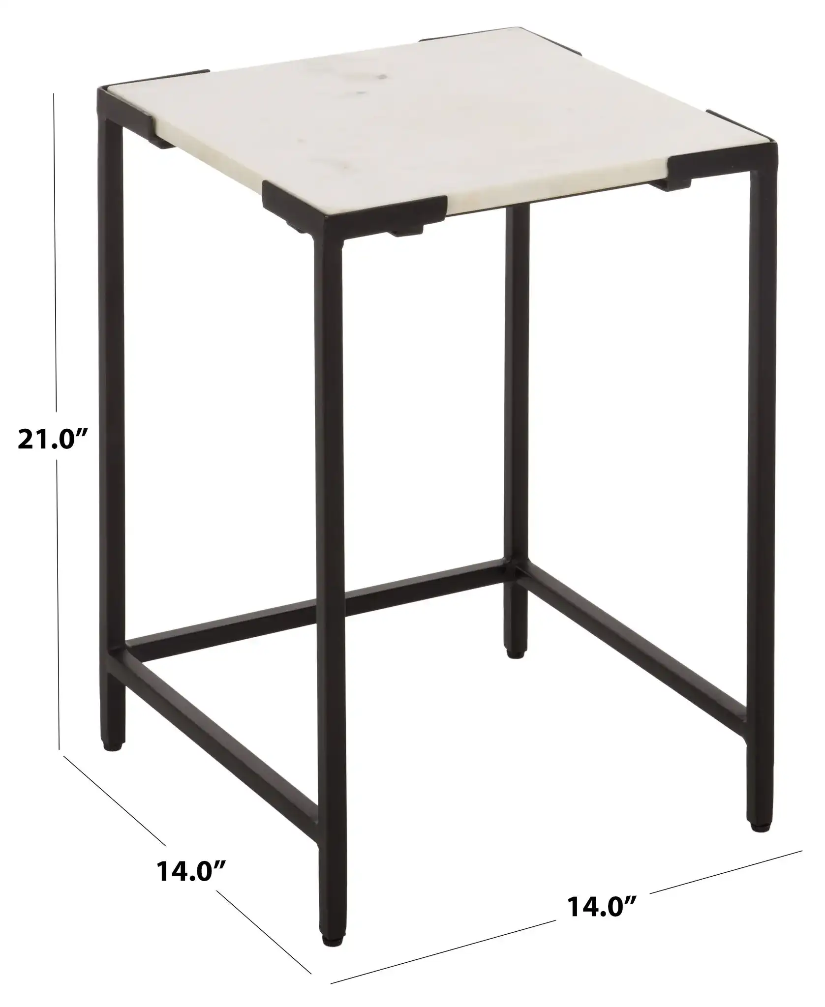 Rizo Top Accent Table in Black / White, detail view