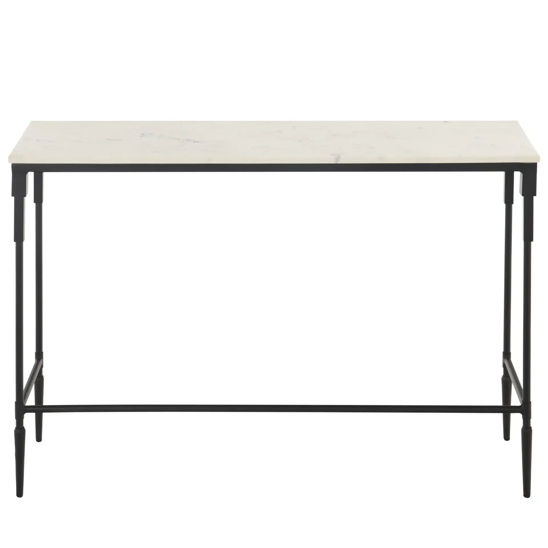 Brooke Marble Top Console Table in Black / White, detail view