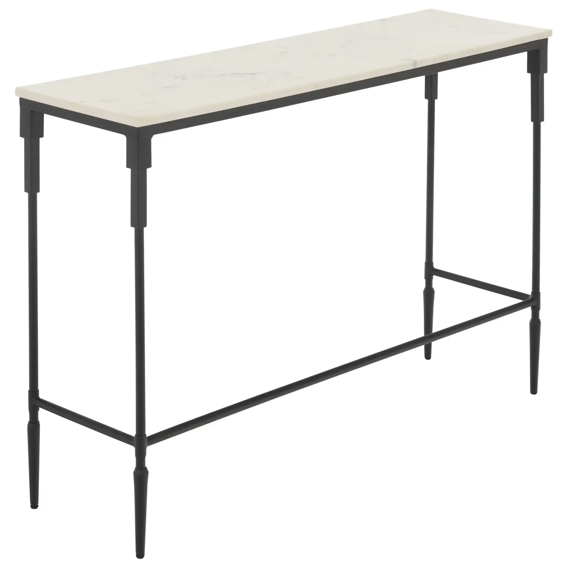 Brooke Marble Top Console Table in Black / White, detail view