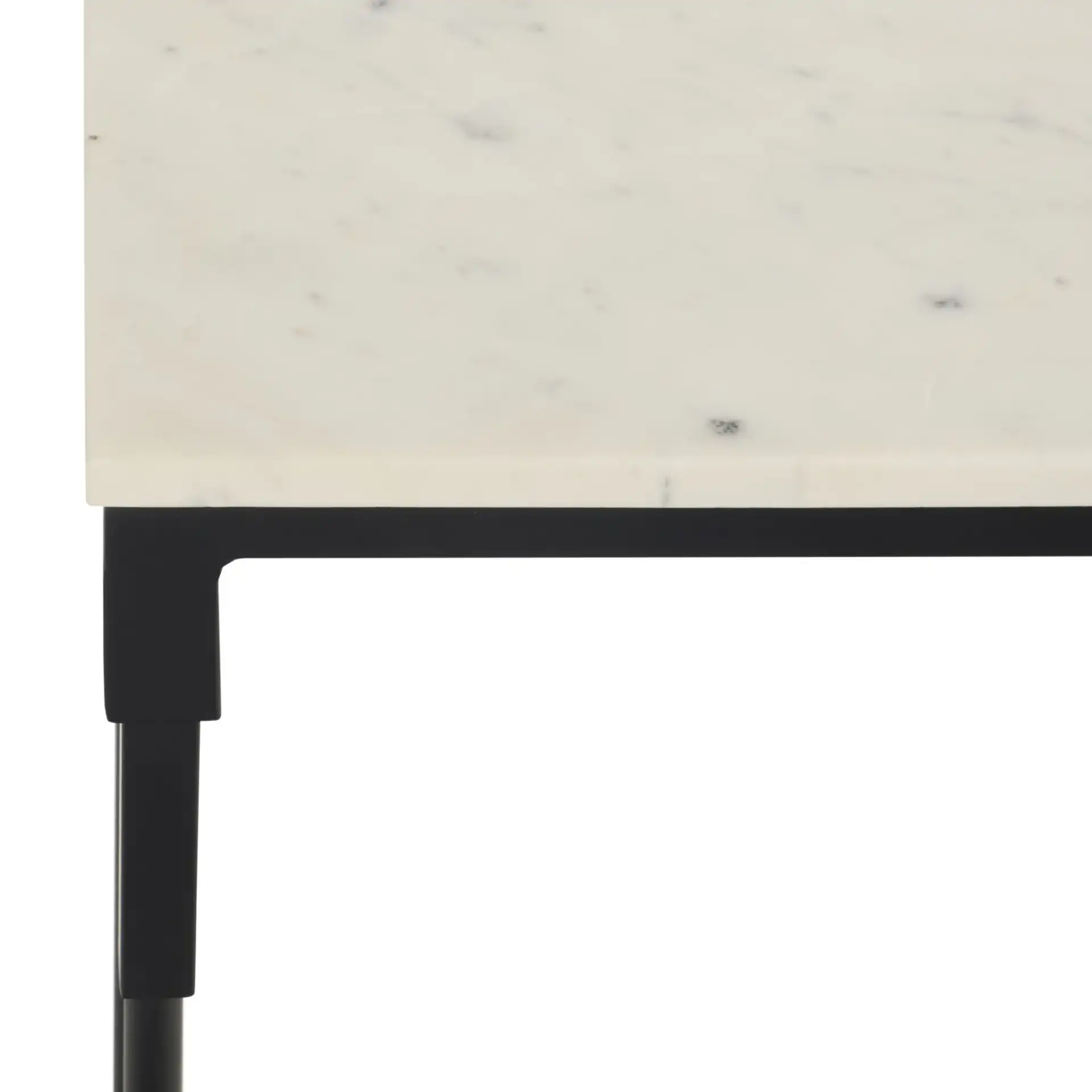 Brooke Marble Top Console Table in Black / White in a styled room