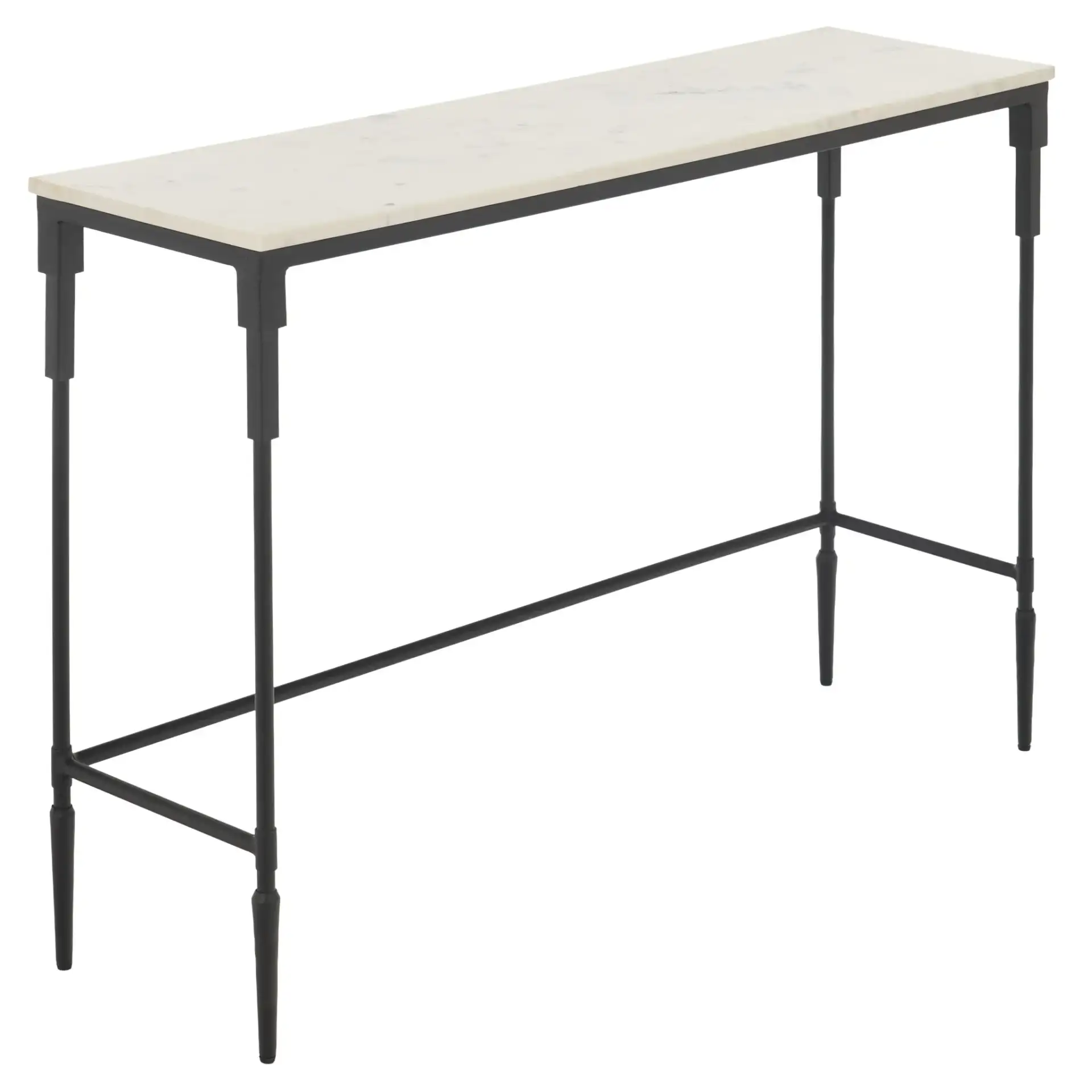 Brooke Marble Top Console Table in Black / White, detail view