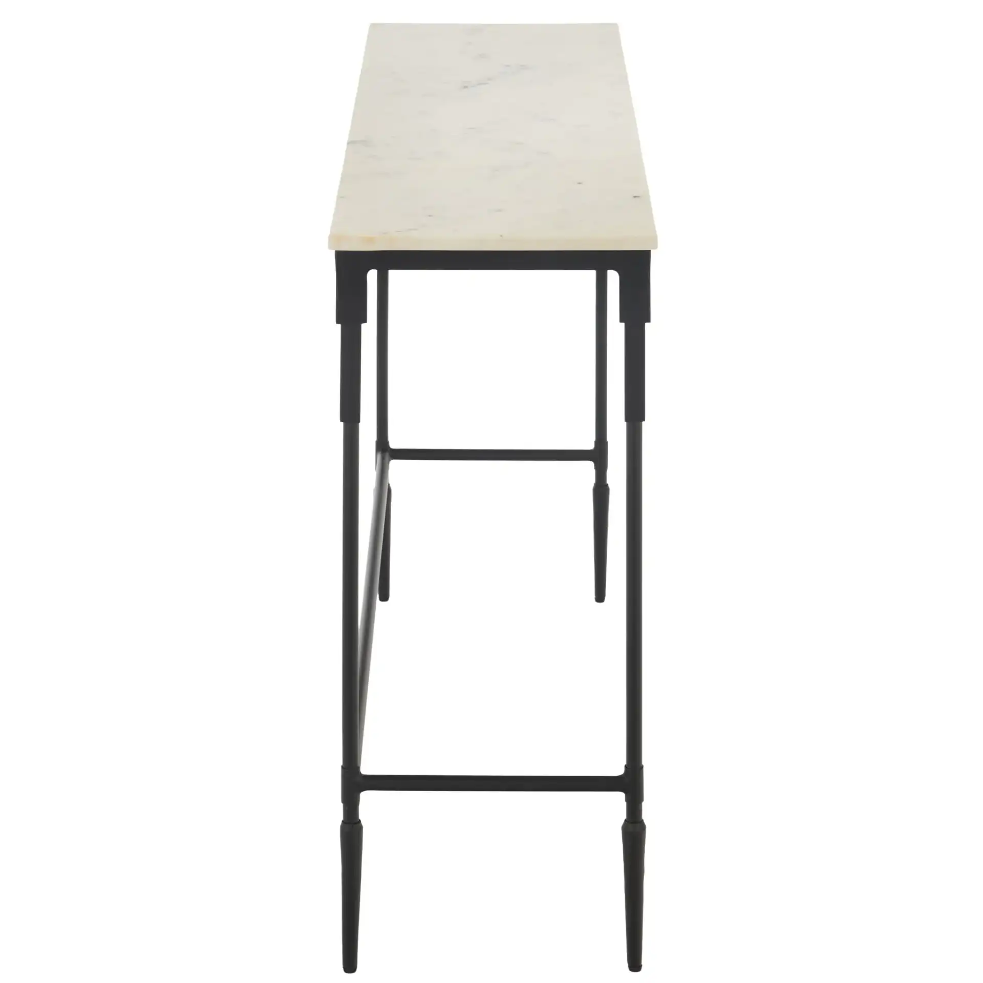 Brooke Marble Top Console Table in Black / White, detail view