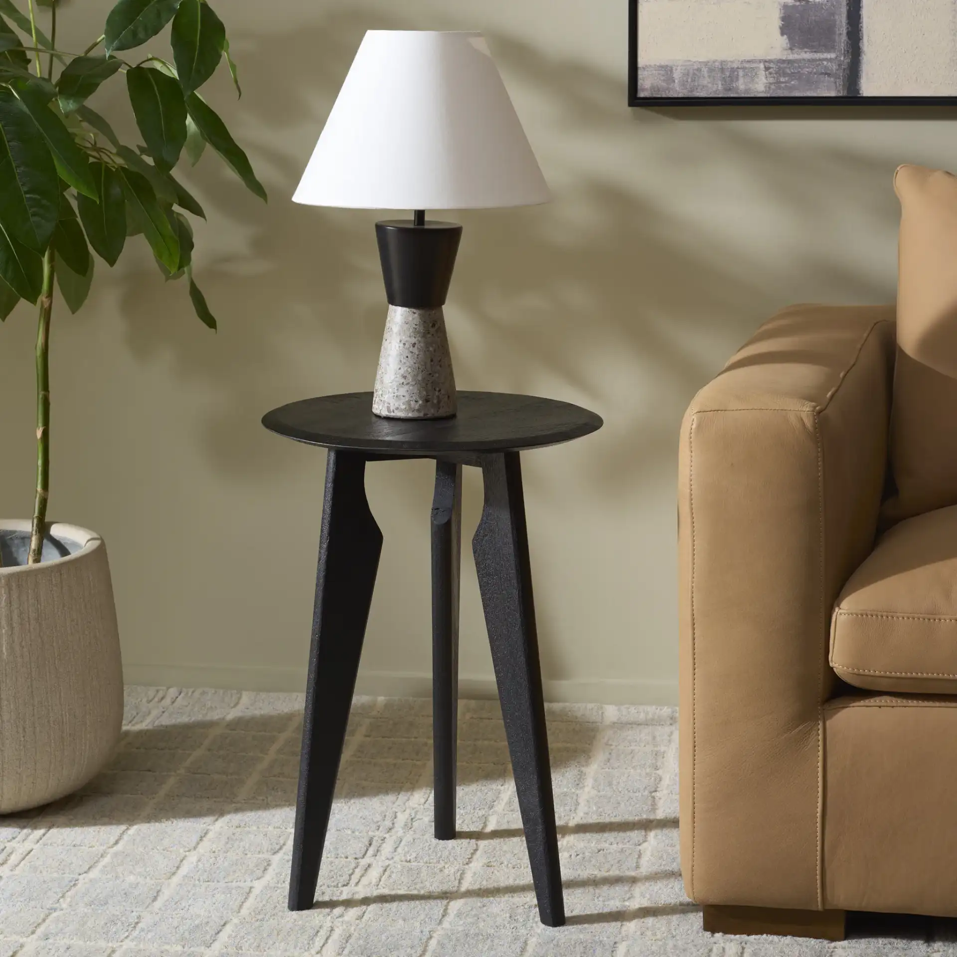 Agnes Accent Table in Black in a styled room
