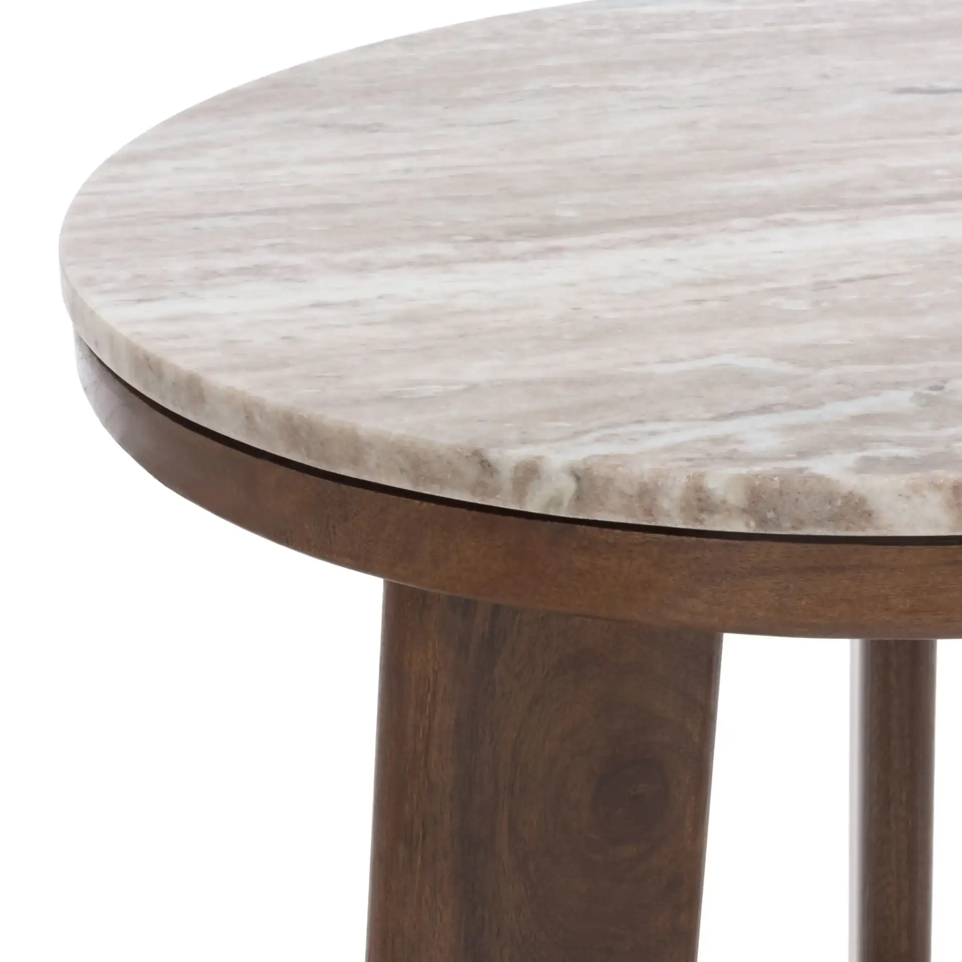 Celestia Accent Table in Brown in a styled room