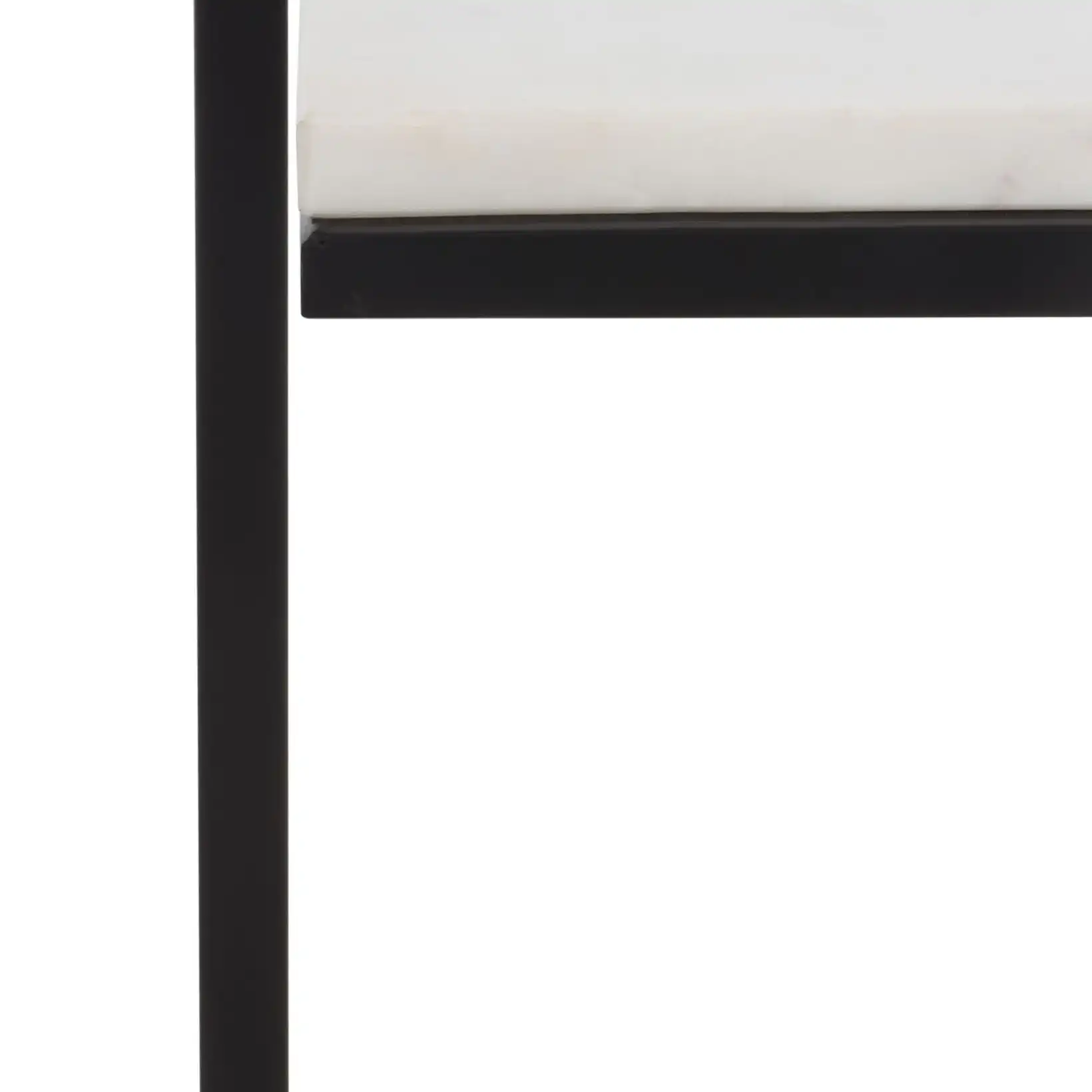 Ashby Accent Table With Shelf in Black / Natural White in a styled room