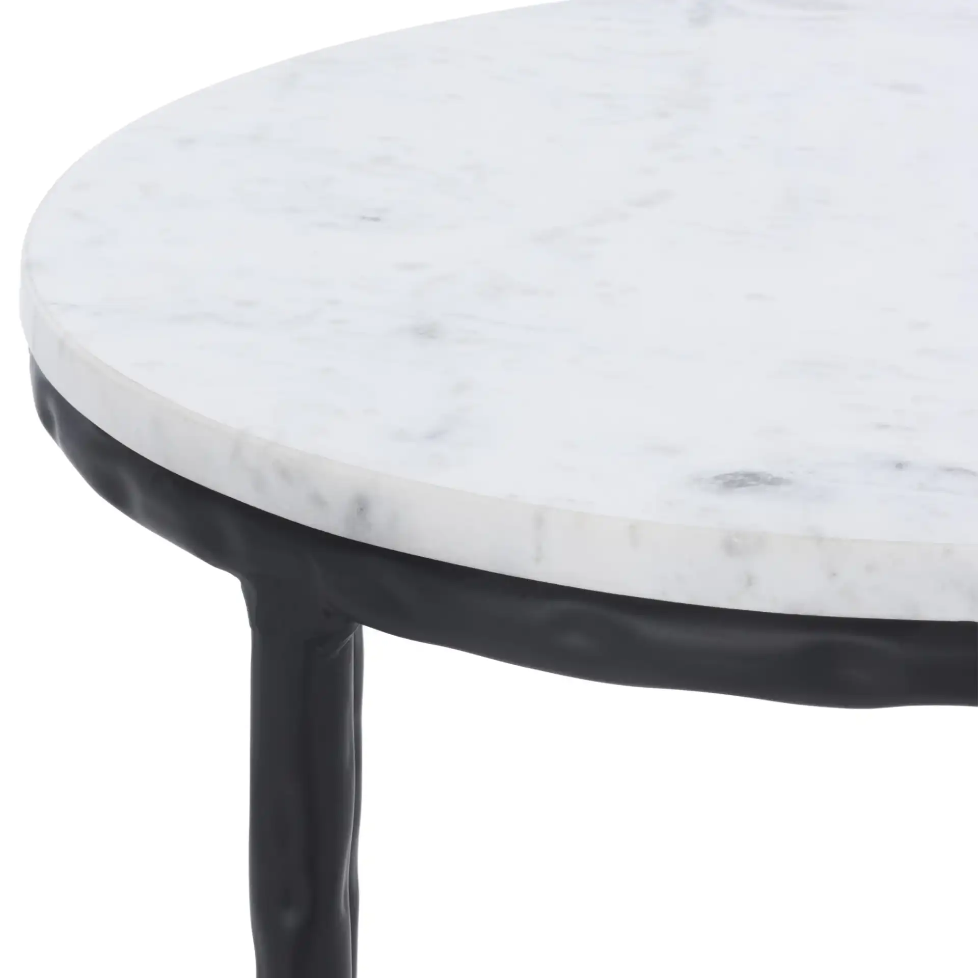 Saylor Accent Table in Black / White in a styled room