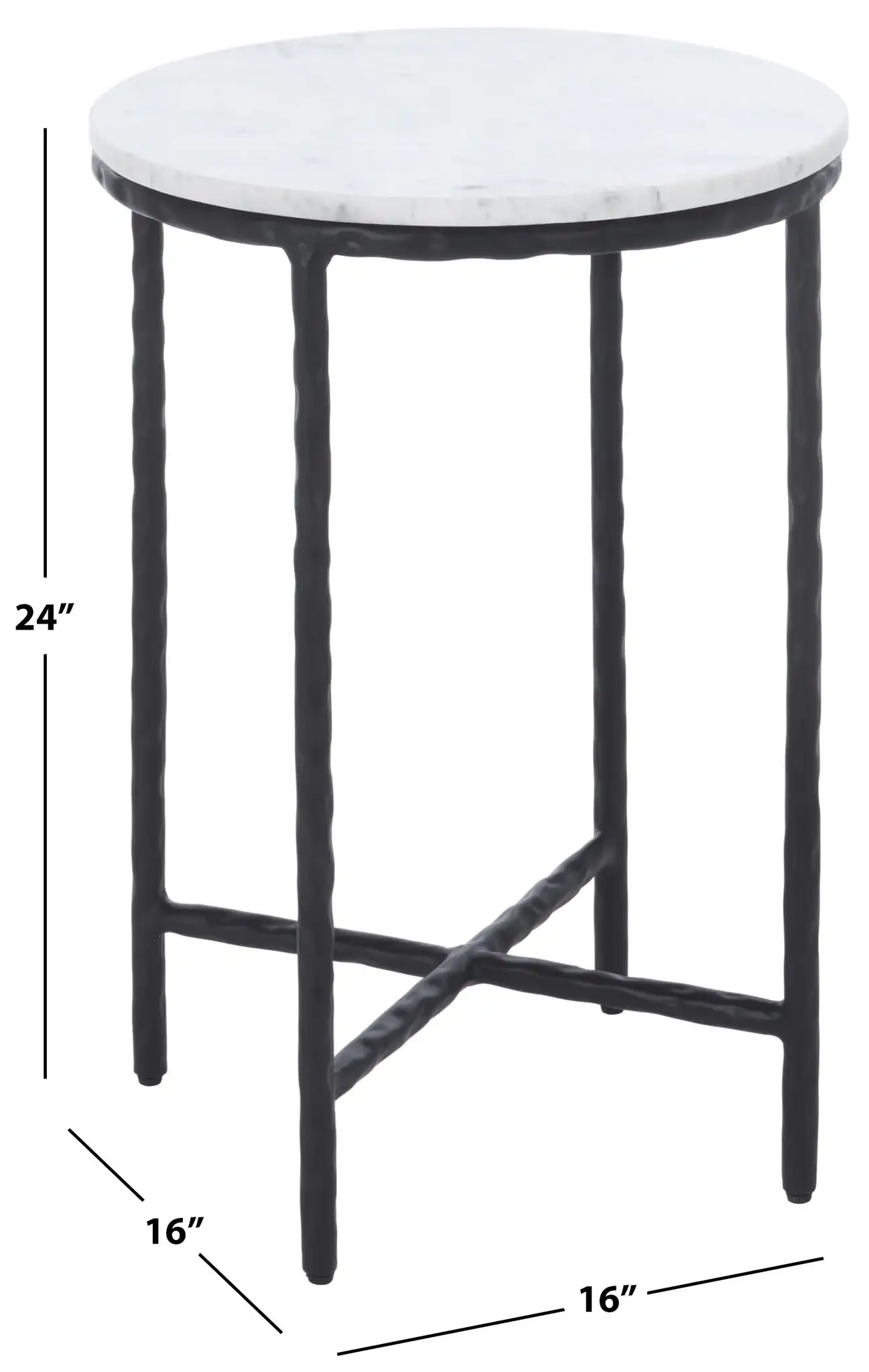 Saylor Accent Table in Black / White, detail view