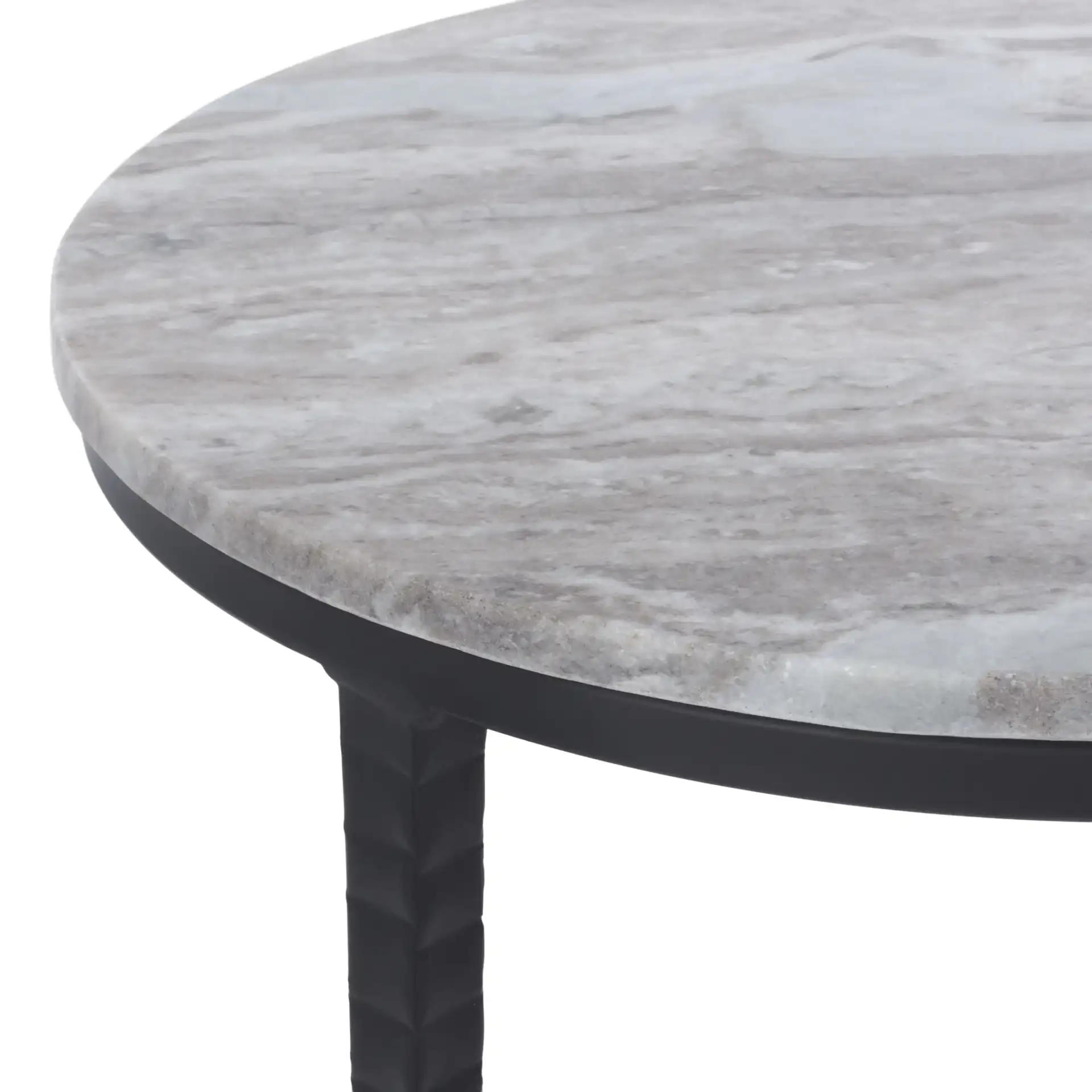 Izza Accent Table in Brown Marble / Black in a styled room