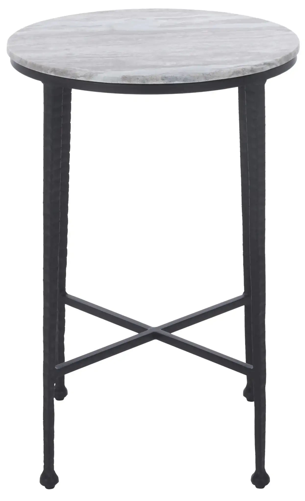 Izza Accent Table in Brown Marble / Black