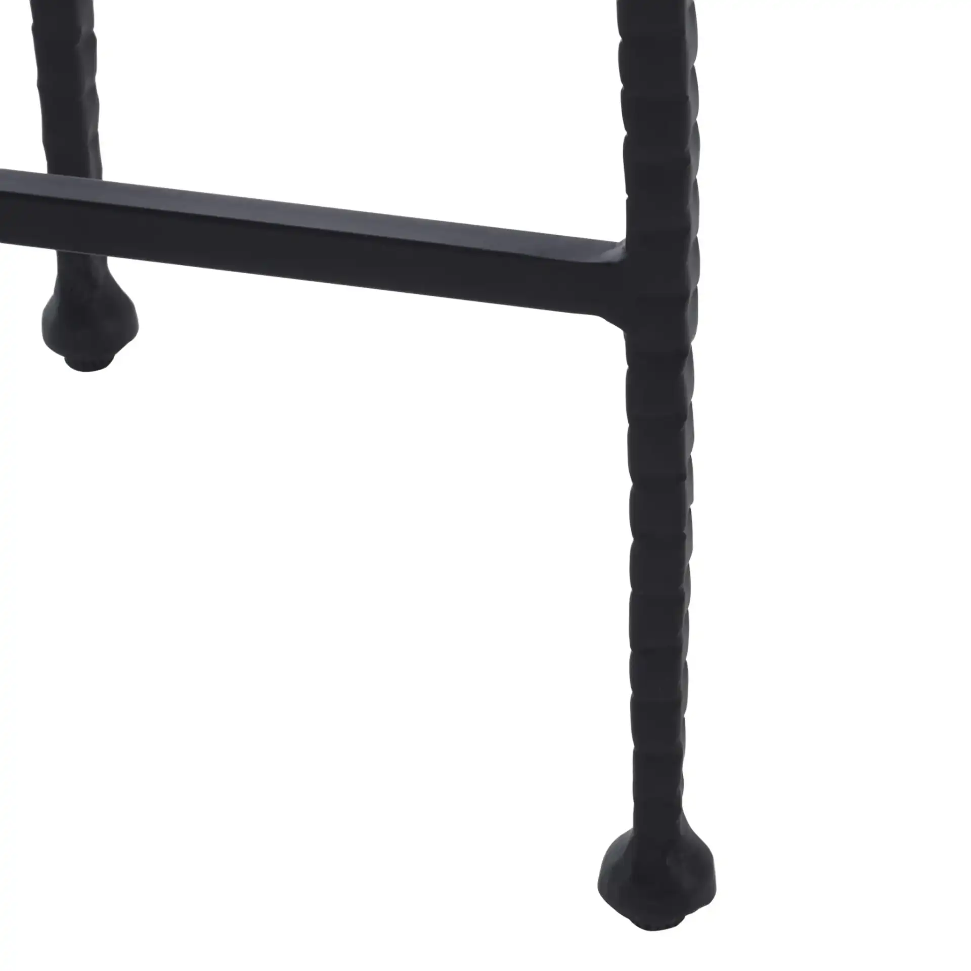 Izza Accent Table in Brown Marble / Black, detail view