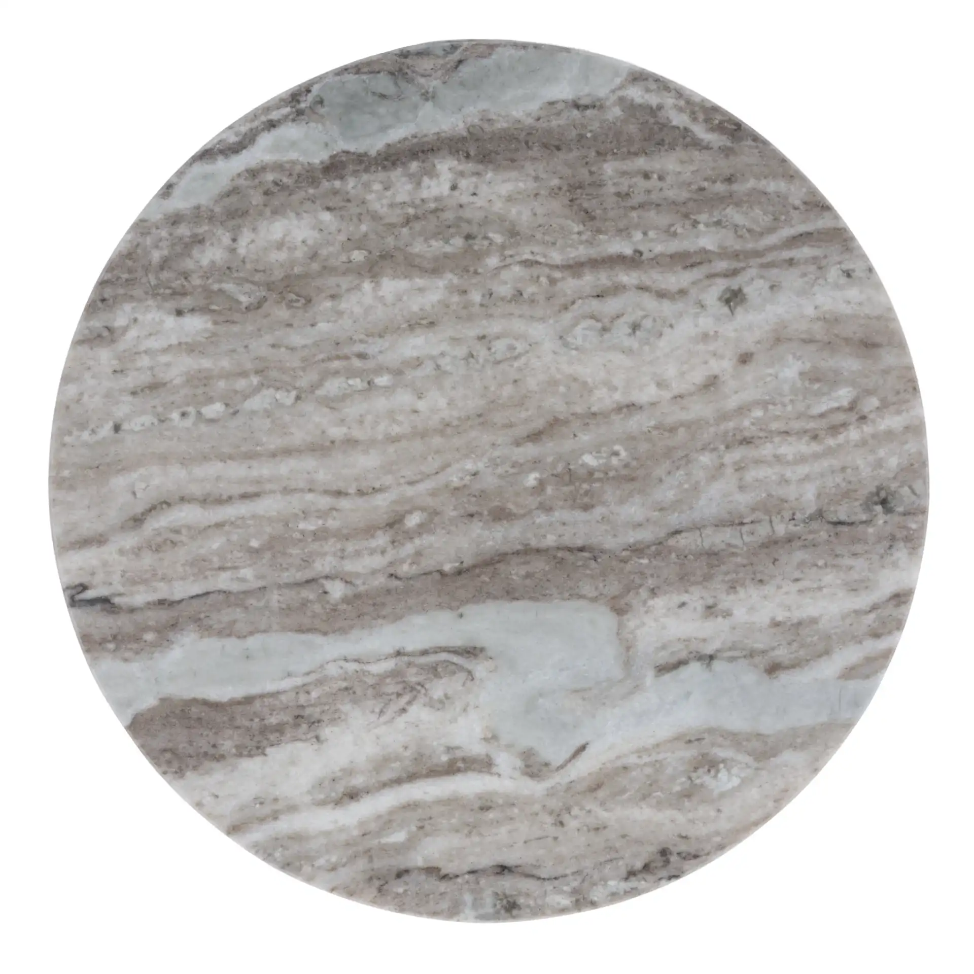 Izza Accent Table in Brown Marble / Black, detail view