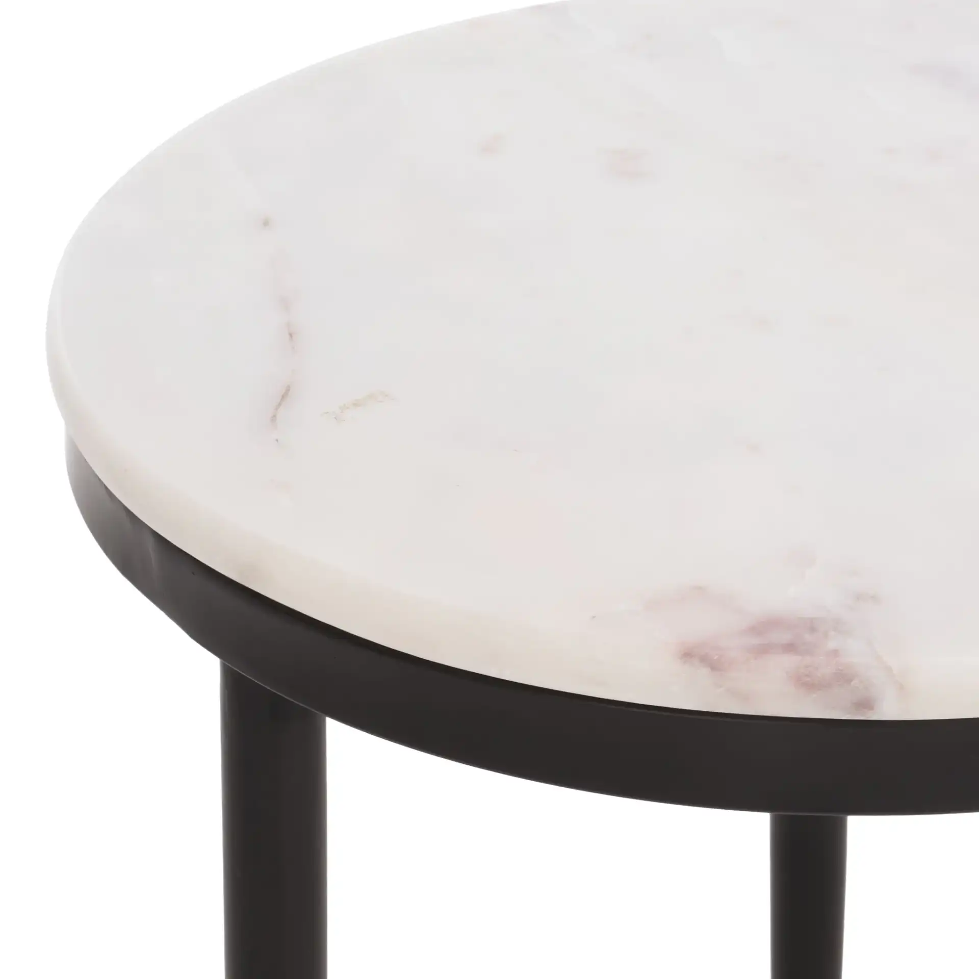 Katya Accent Table in Black / White in a styled room