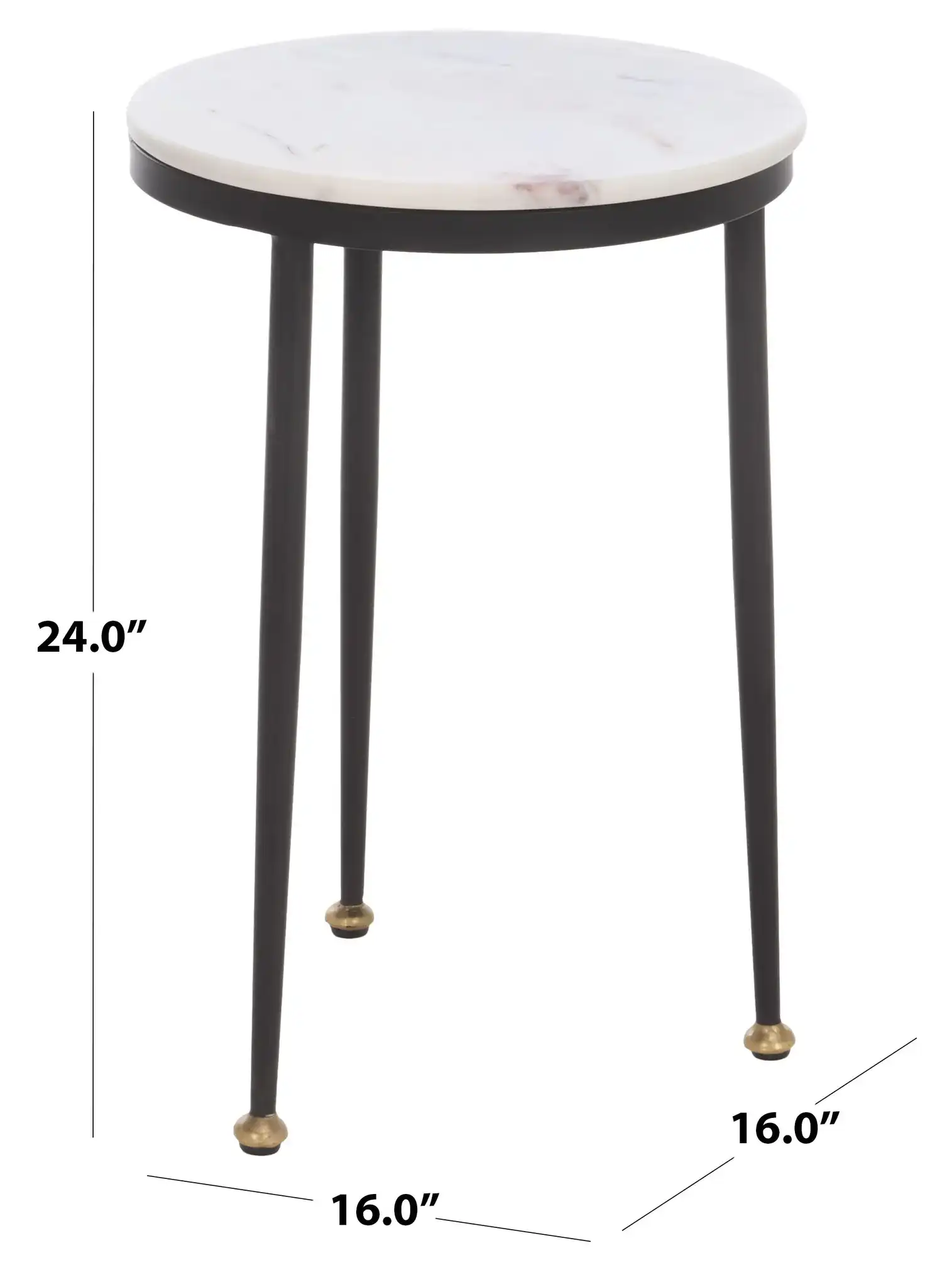 Katya Accent Table in Black / White, detail view