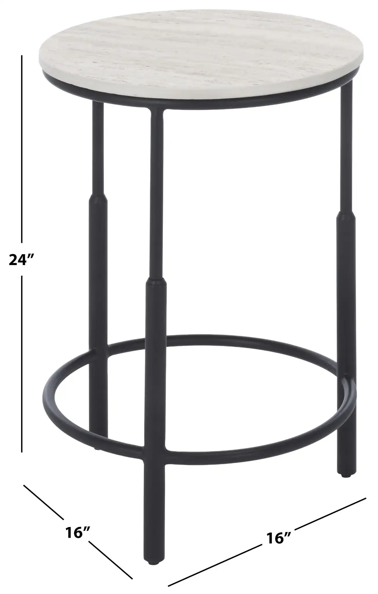 Corrine Accent Table in Black / Beige, detail view