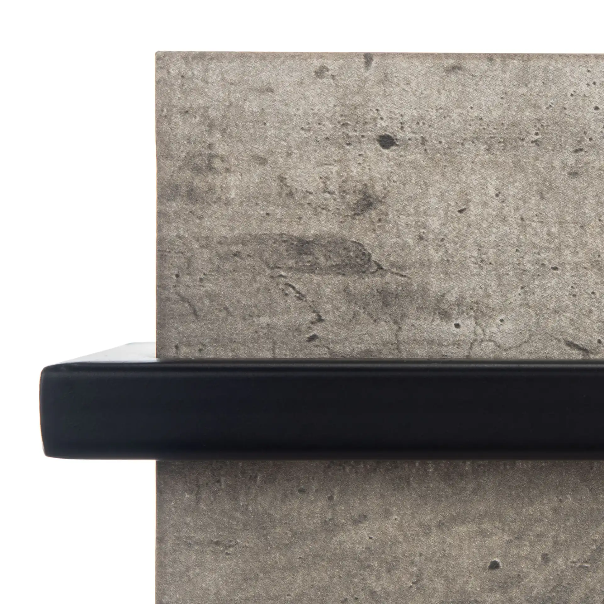 Jette Accent Table in Light Gray Faux Concrete / Black in a styled room