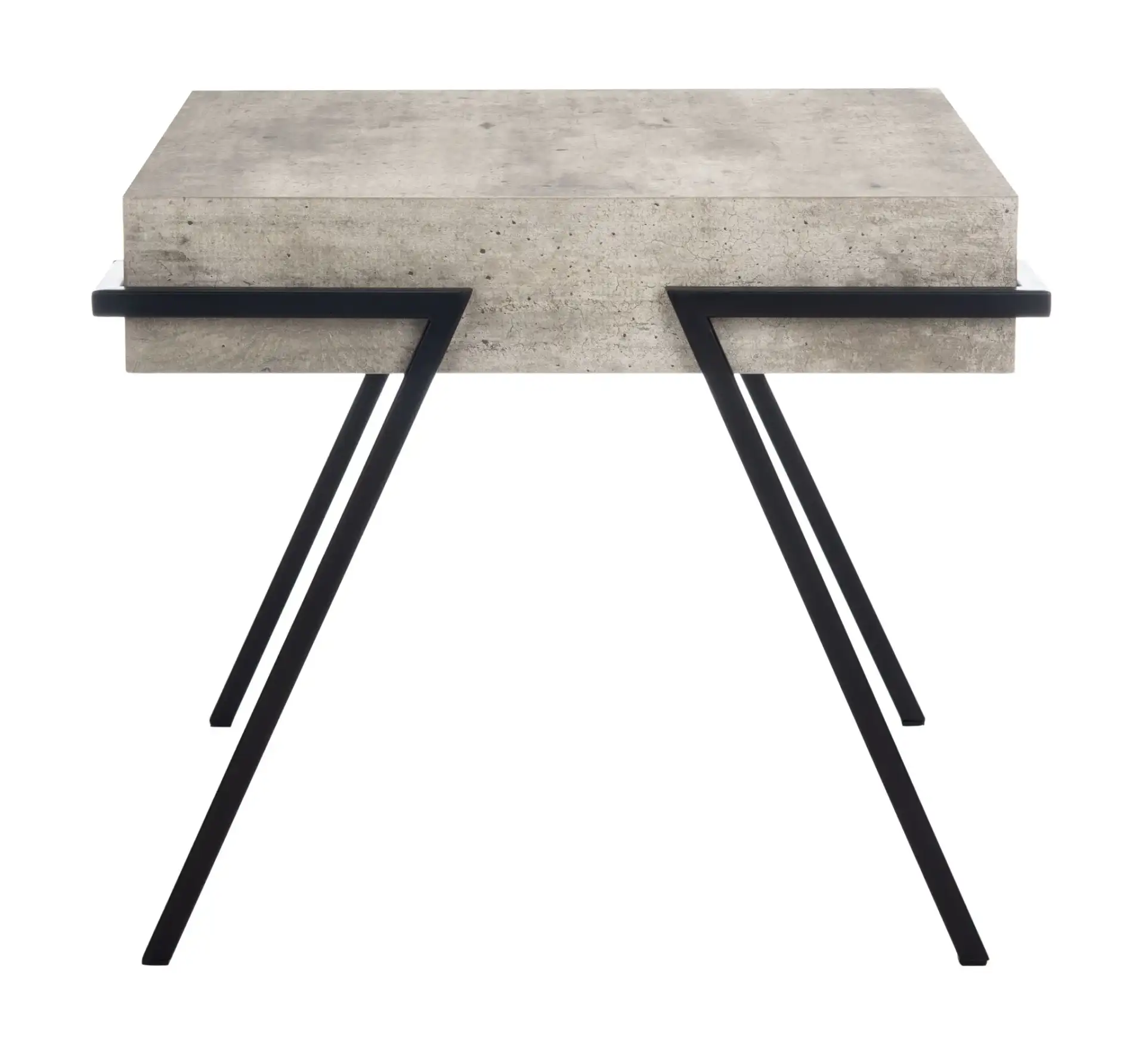 Jette Accent Table in Light Gray Faux Concrete / Black