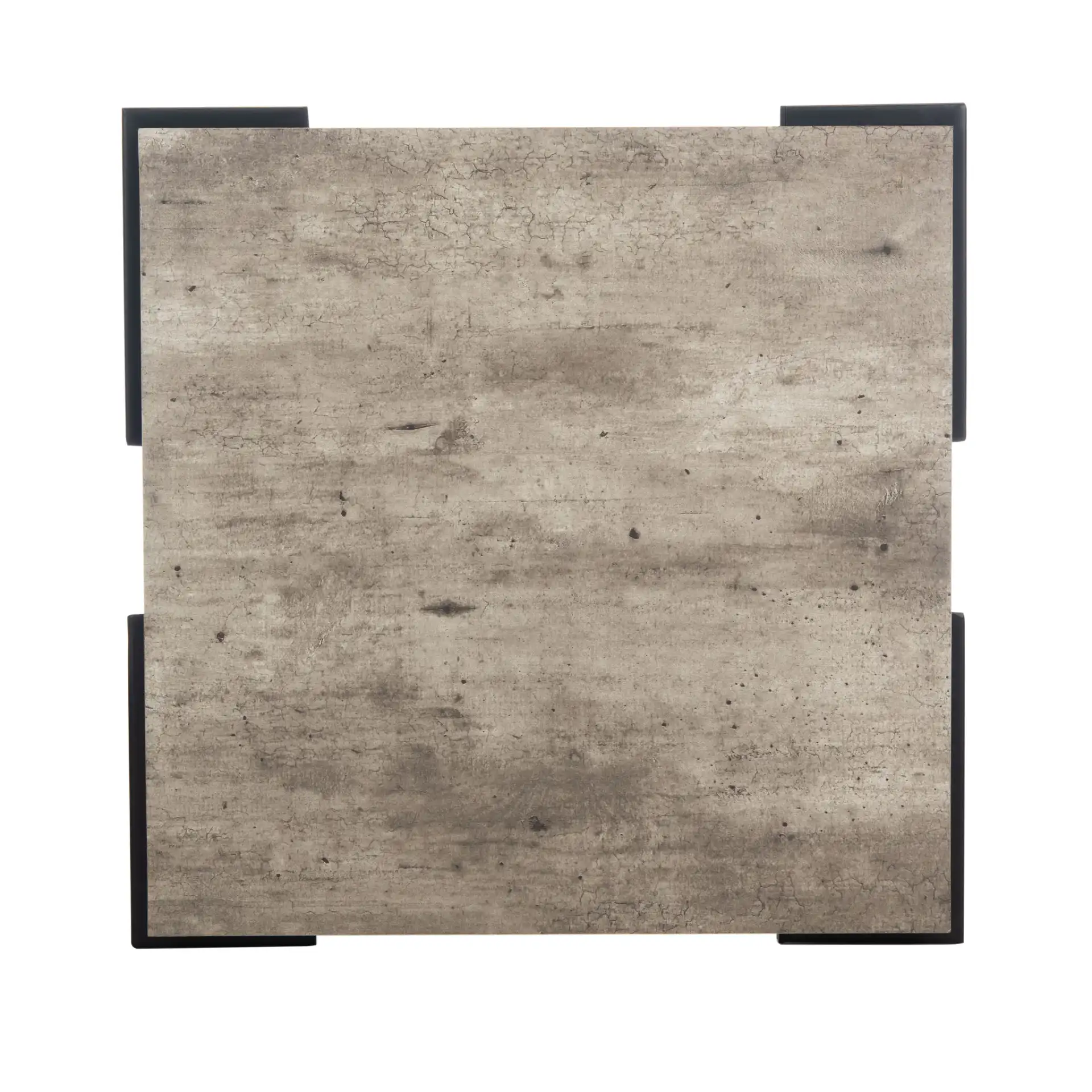 Jette Accent Table in Light Gray Faux Concrete / Black, detail view