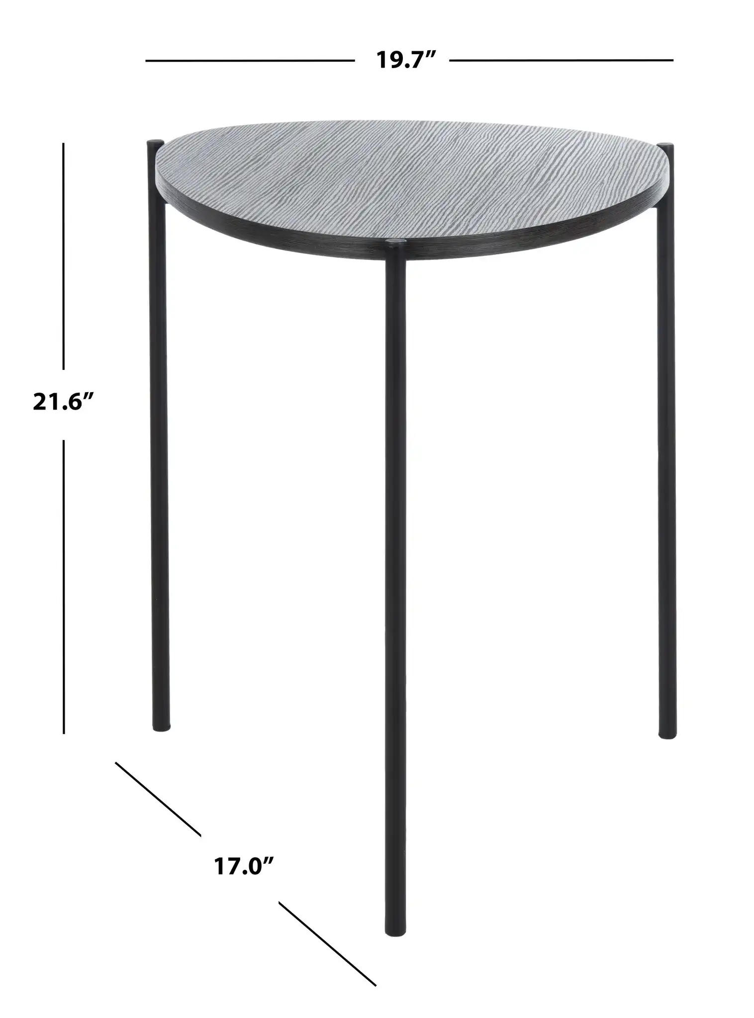 Sven Side Table in Dark Gray Oak / Black, detail view