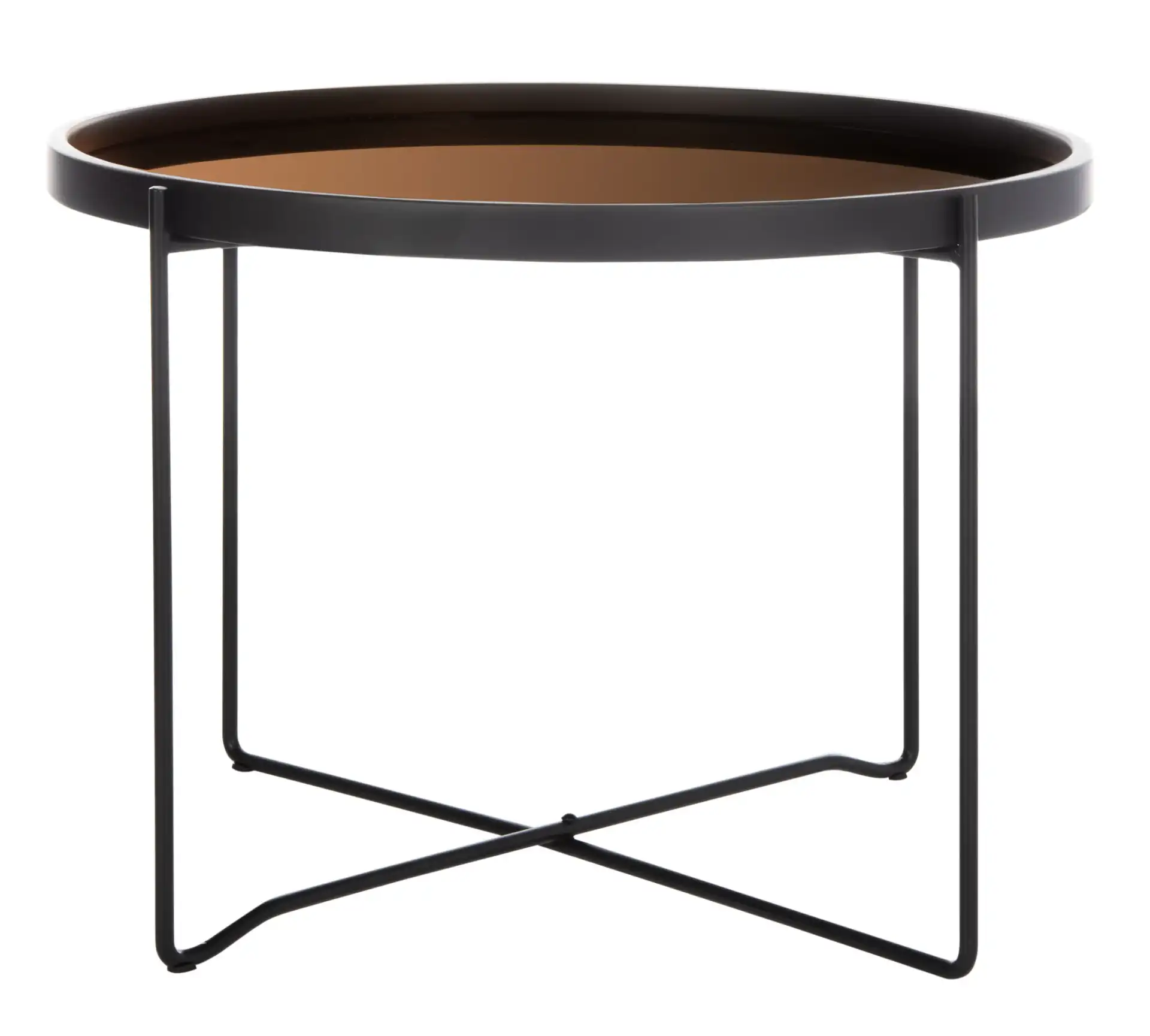 Ruby Medium Tray Accent Table in Rose Gold / Black
