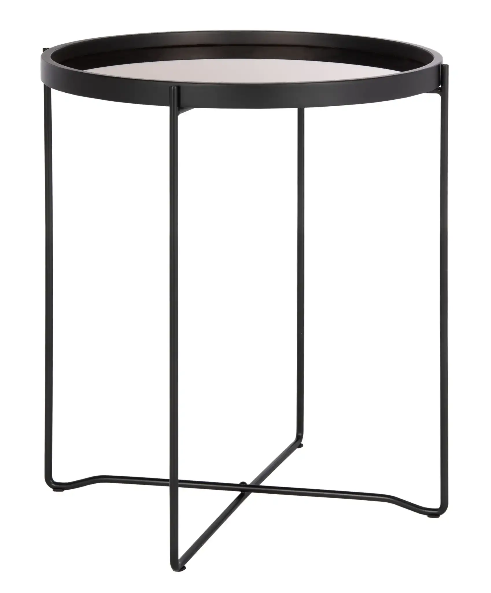 Ruby Small Tray Accent Table in Rose Gold / Black, detail view