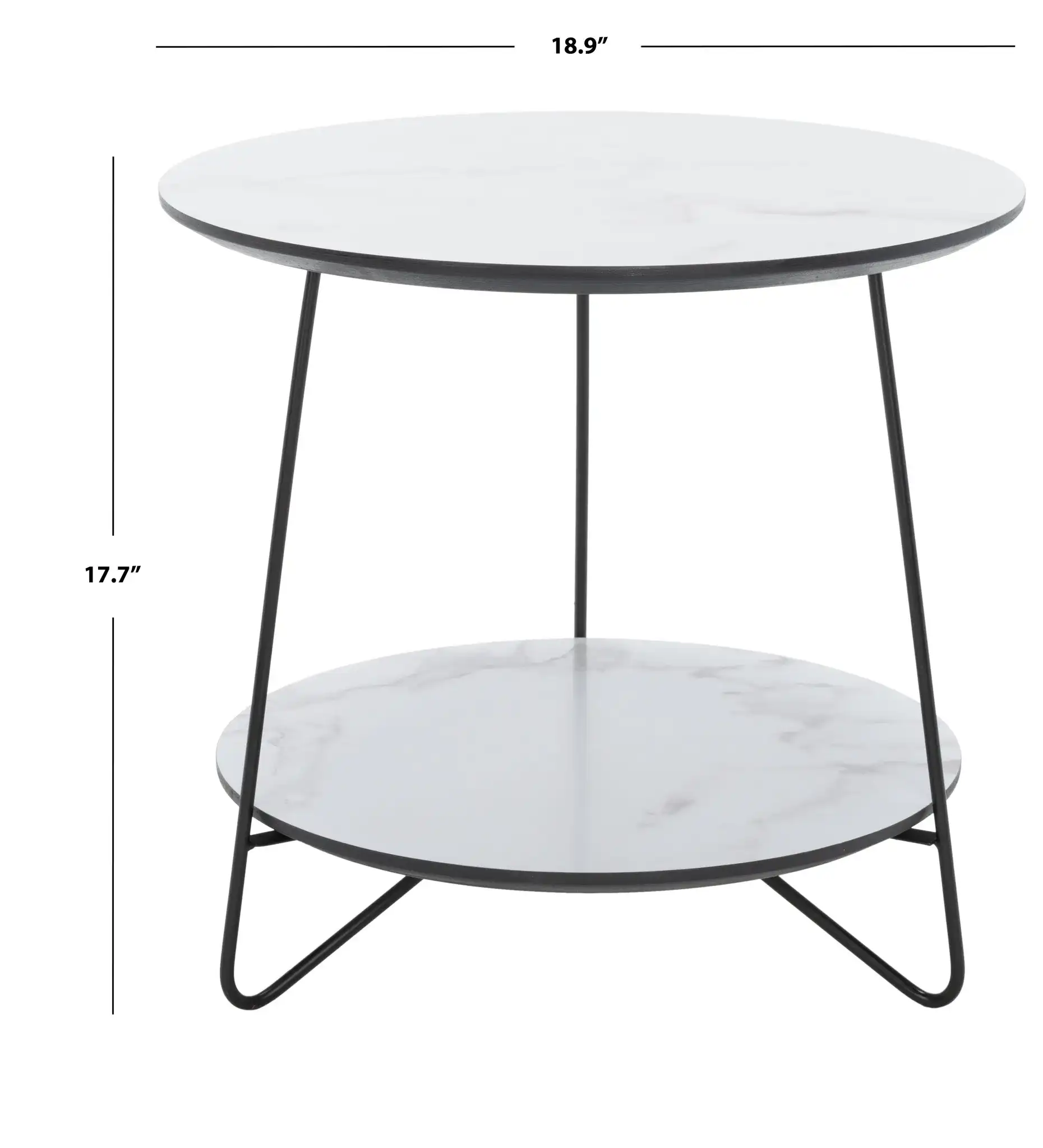 Avani Round Side Table in White / Black, detail view