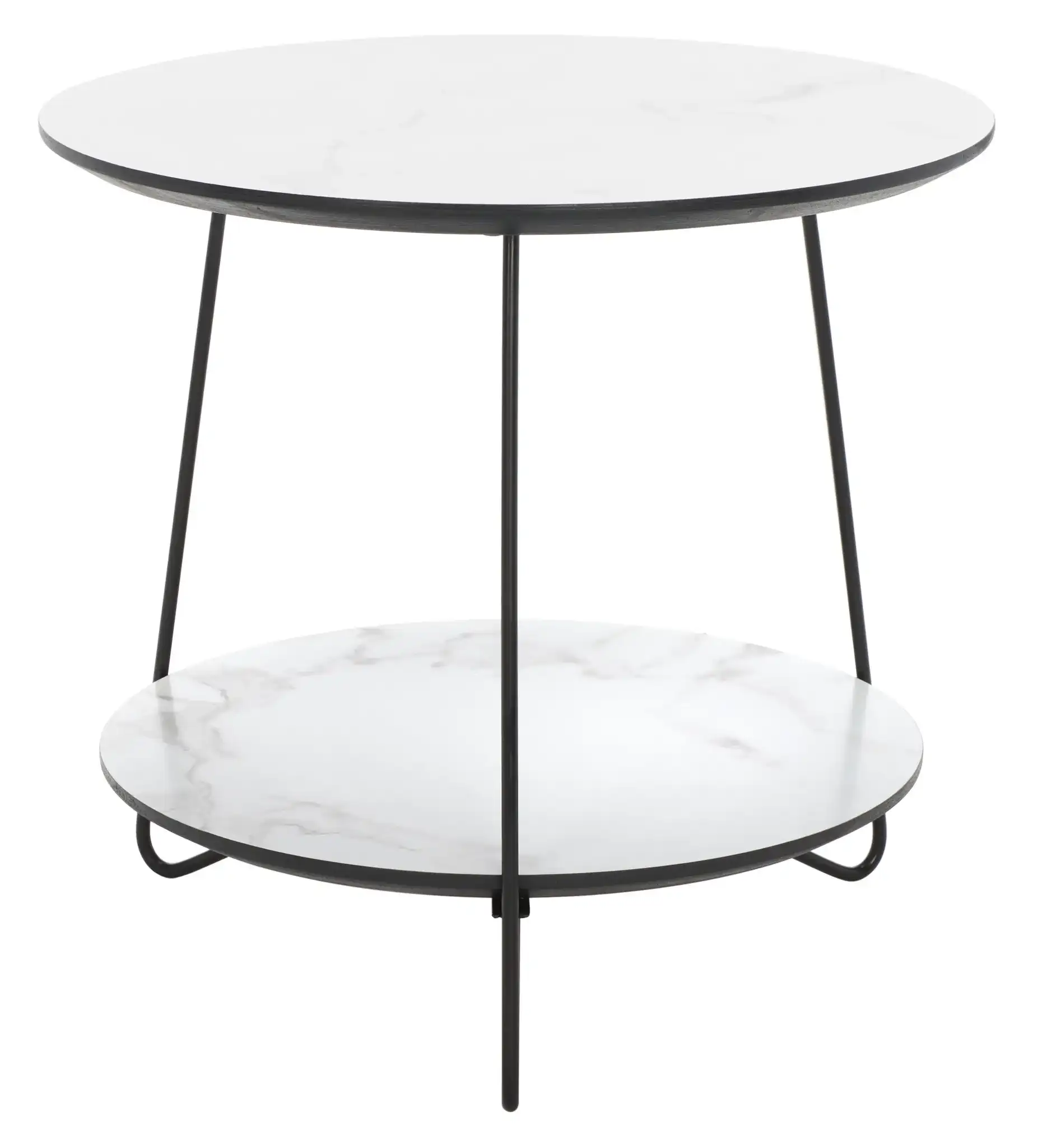 Avani Round Side Table in White / Black