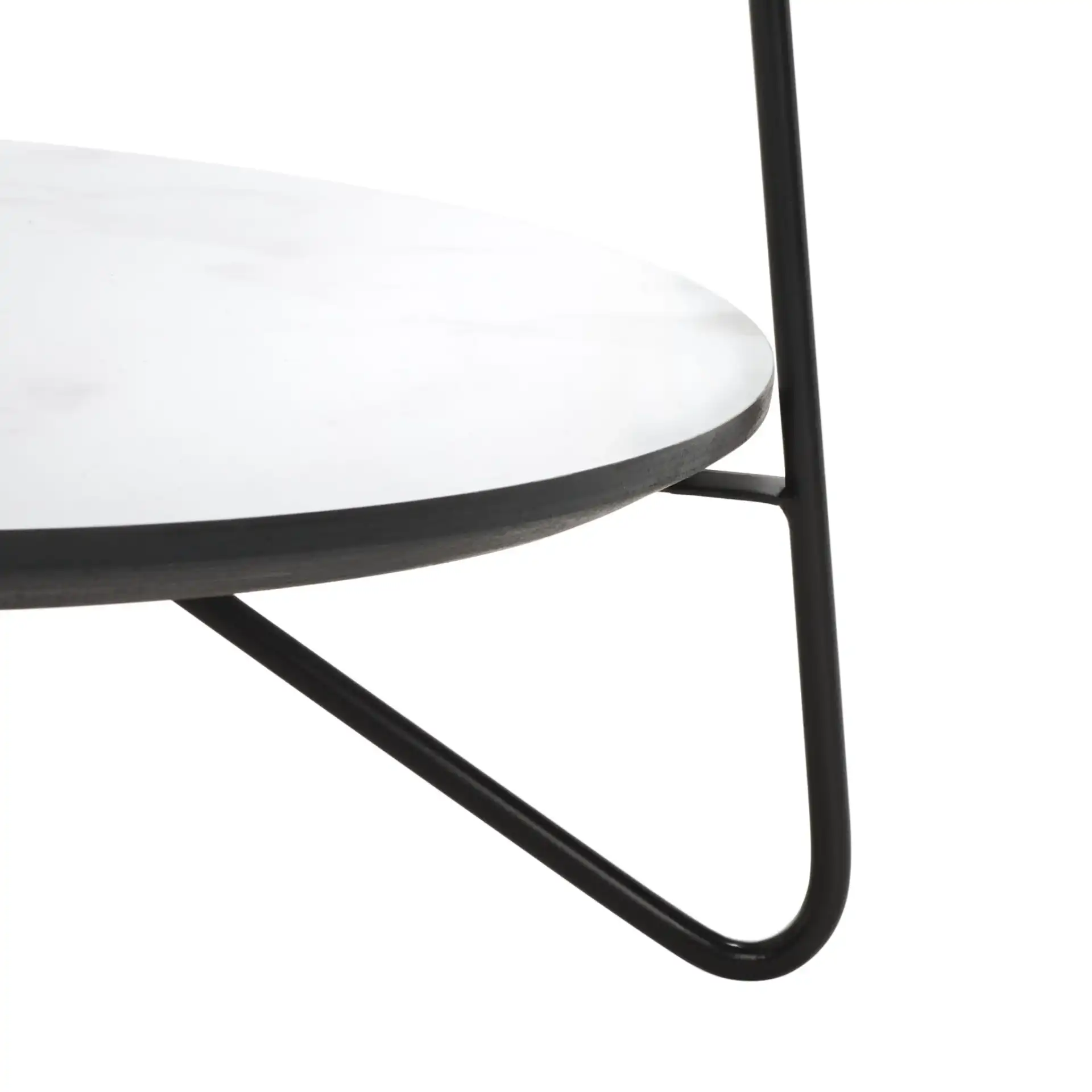 Avani Round Side Table in White / Black, detail view