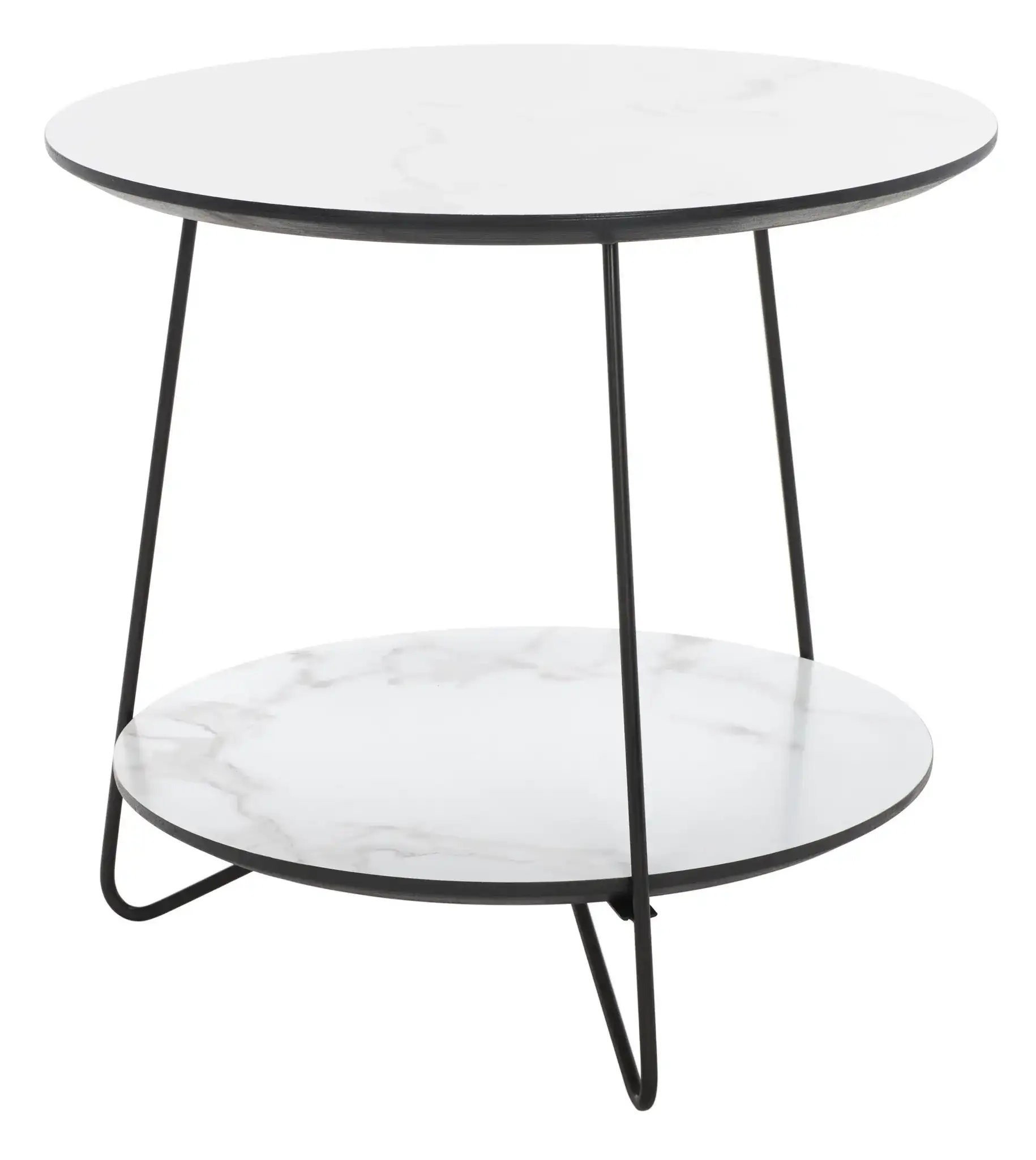 Avani Round Side Table in White / Black, detail view