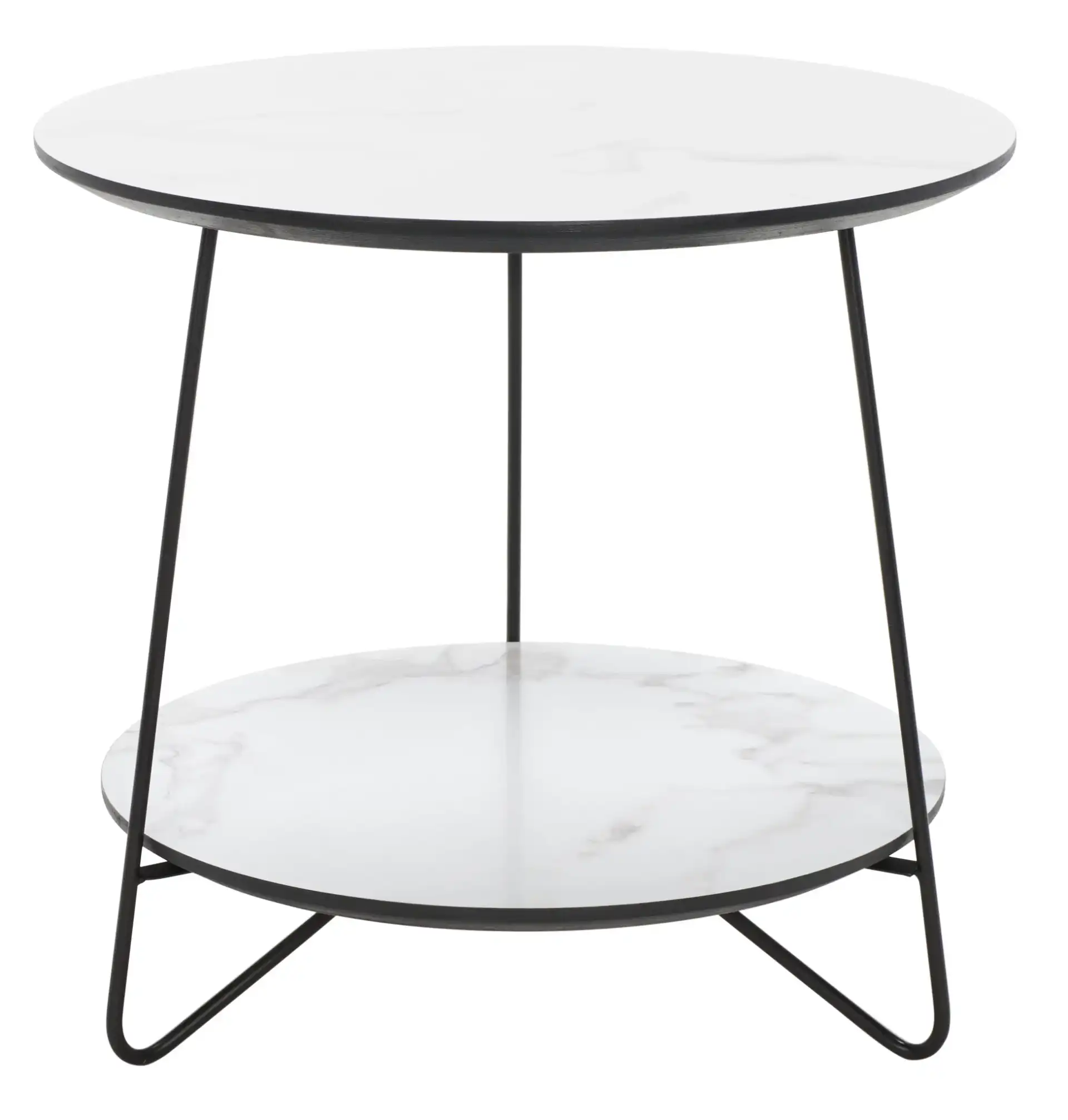 Avani Round Side Table in White / Black, detail view