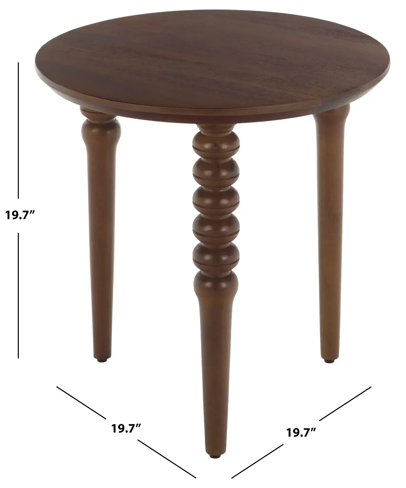 Manori Accent Table in Walnut, detail view