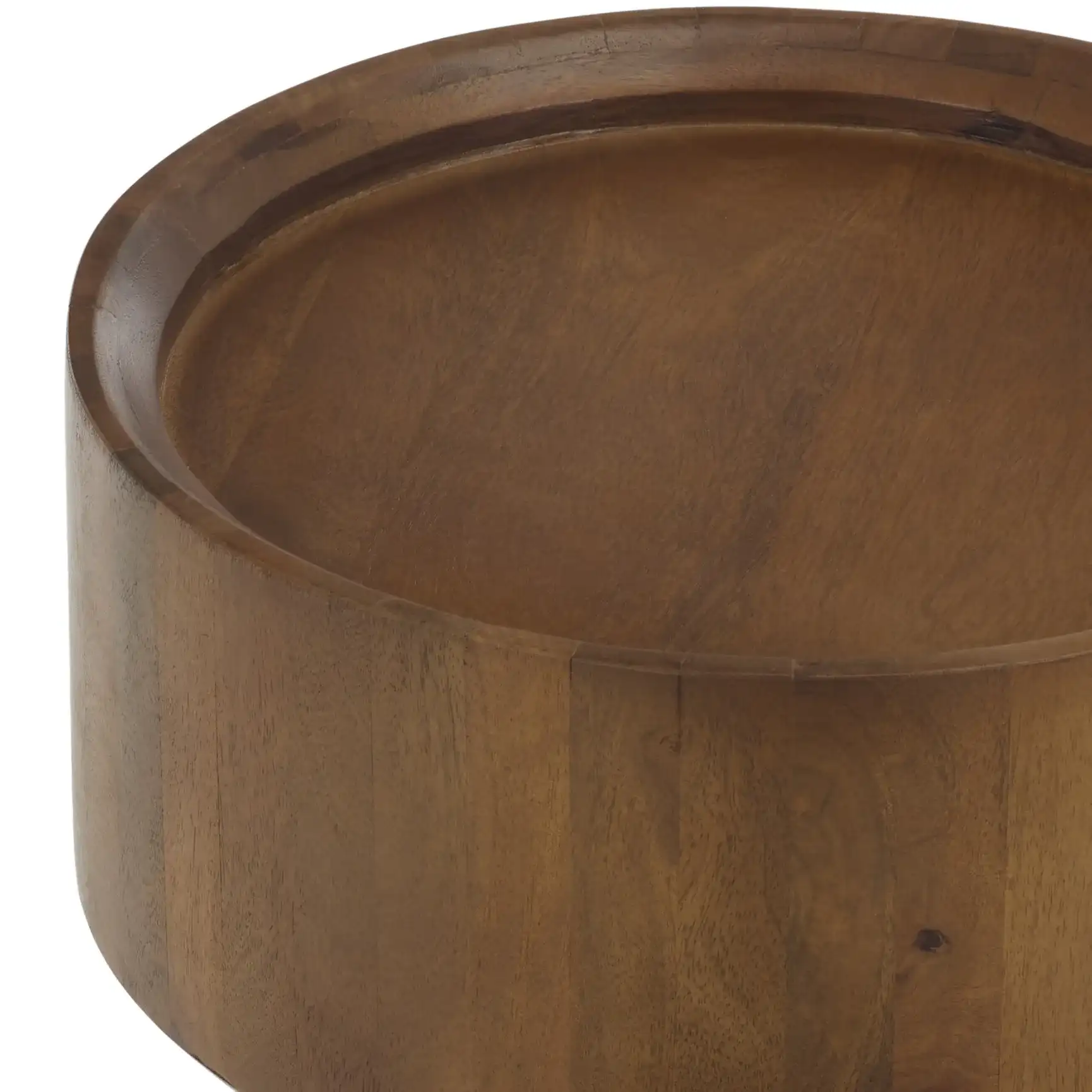 Yaroslav Round Accent Table in Light Honey in a styled room