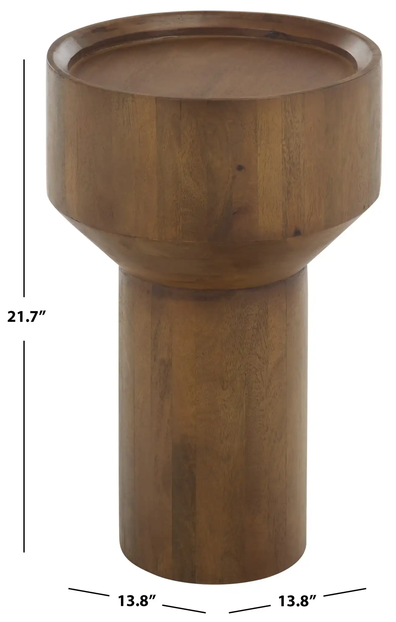 Yaroslav Round Accent Table in Light Honey, detail view