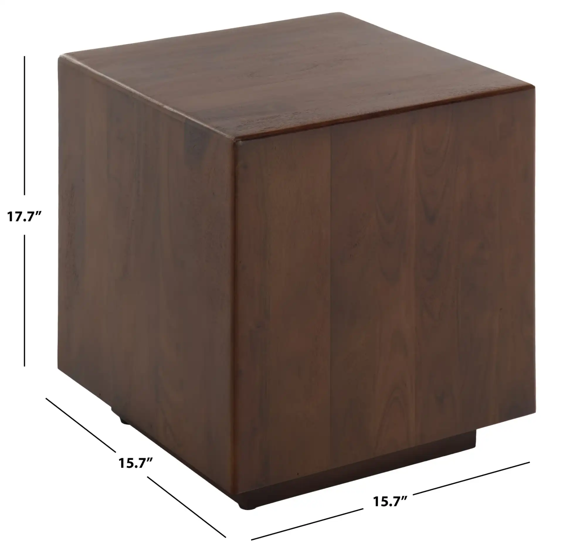 Nadezhada Square Accent Table in Dark Brown, detail view