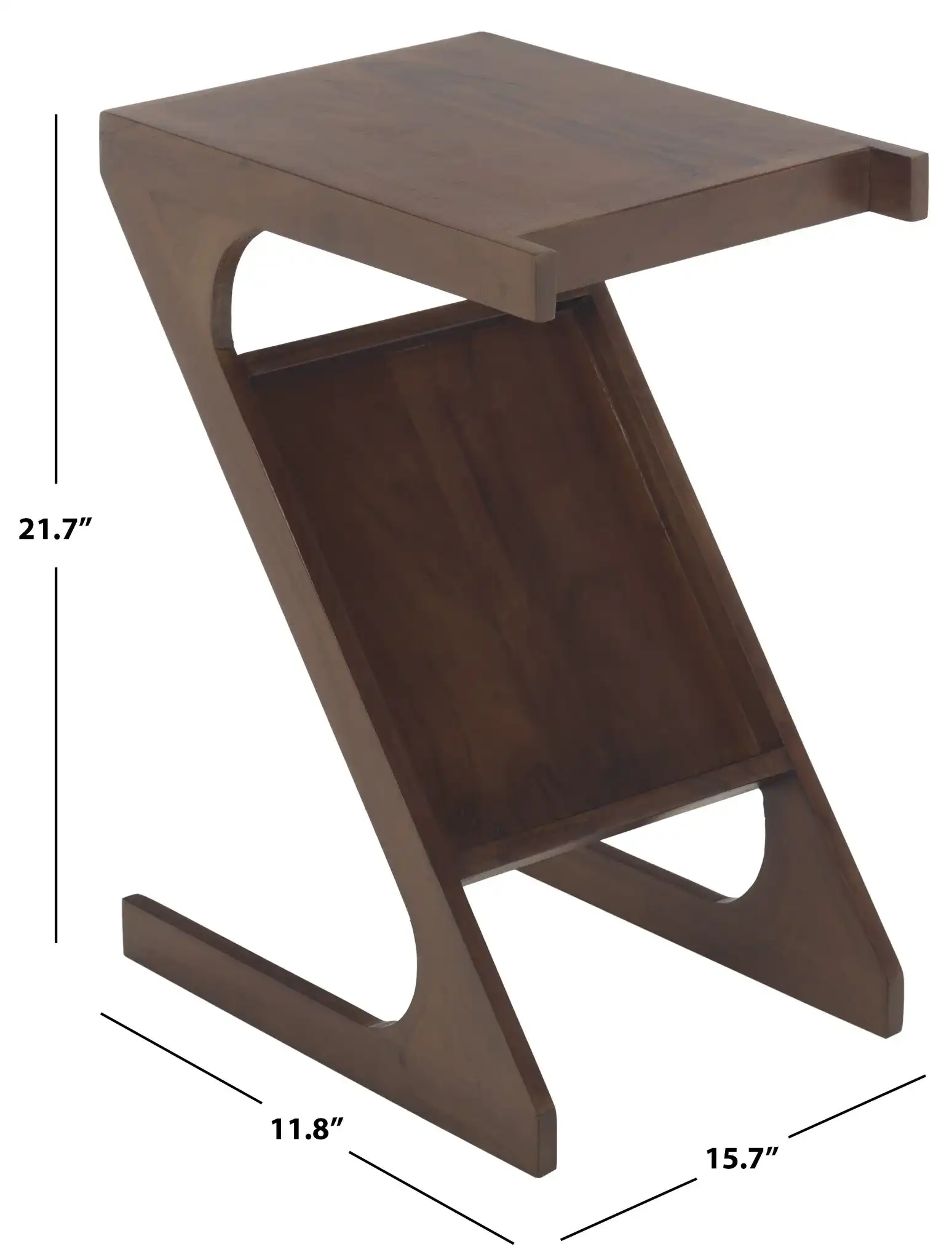 Zakhar Accent Table in Dark Brown, detail view