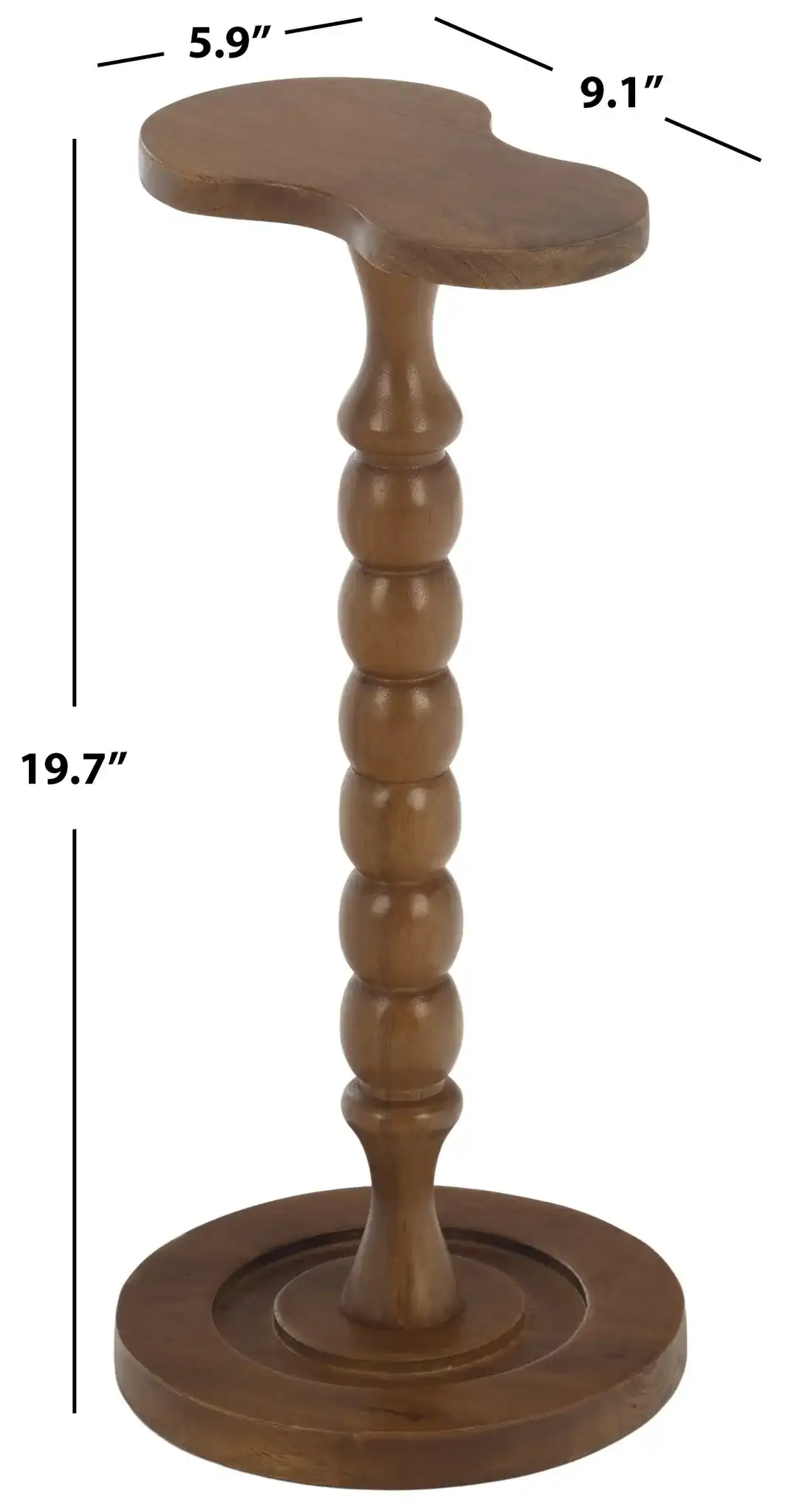 Evdokia Accent Table in Light Honey, detail view