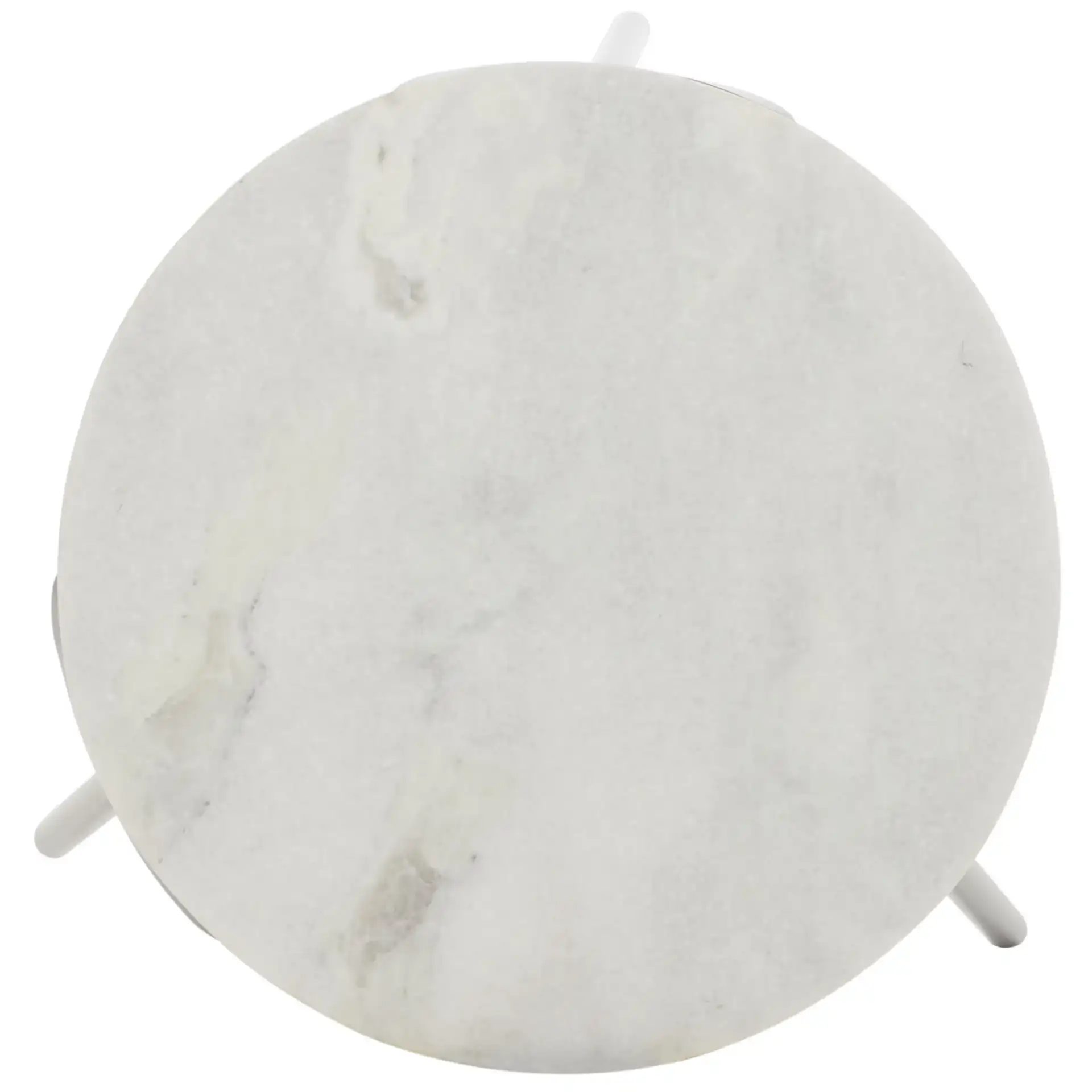 Everbrooke Round Accent Table in White Marble / Black, detail view