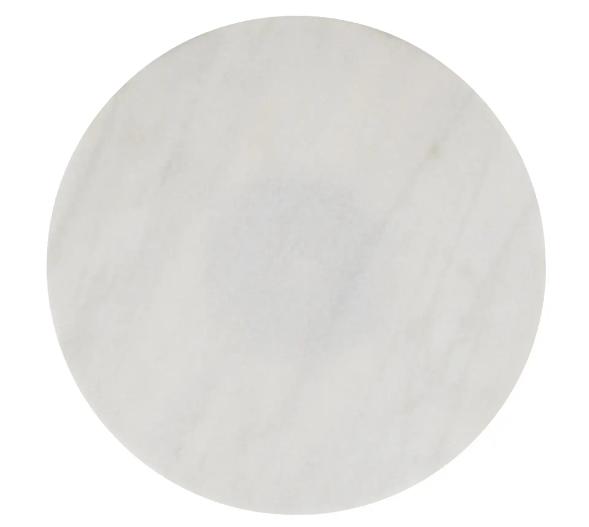 Tissaia Round Accent Table in White Marble / Black, detail view