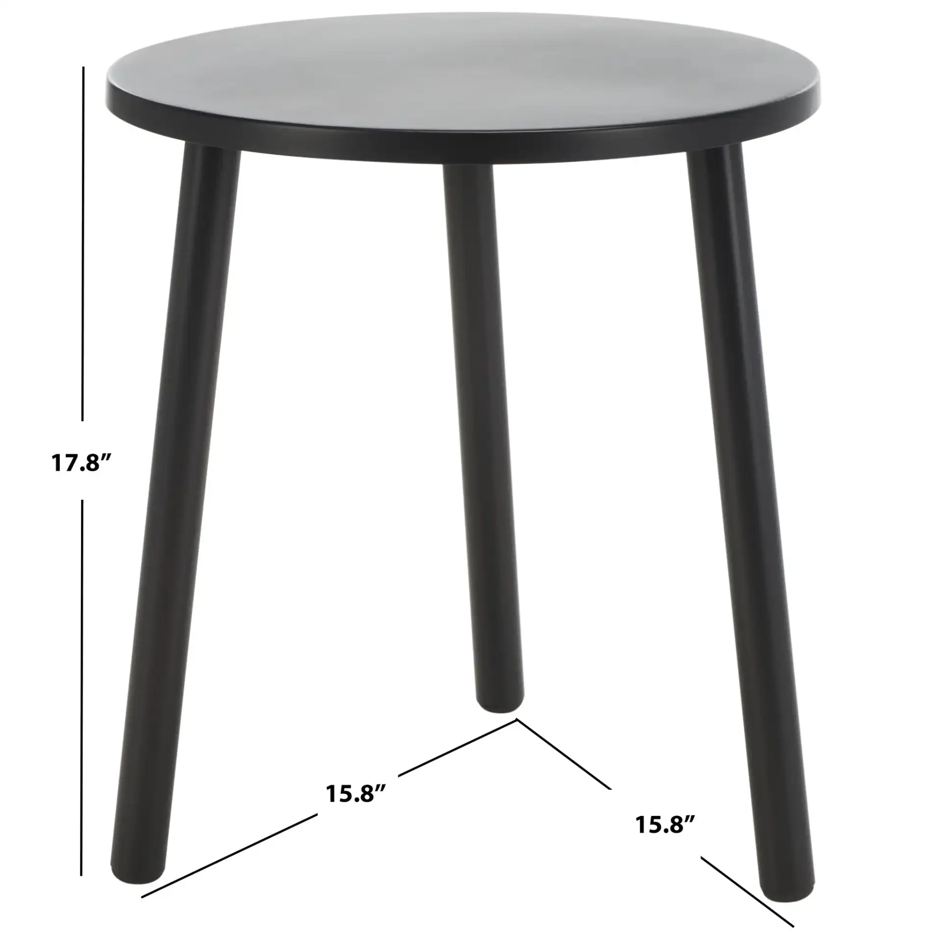Ivitrio Round Accent Table in Black, detail view