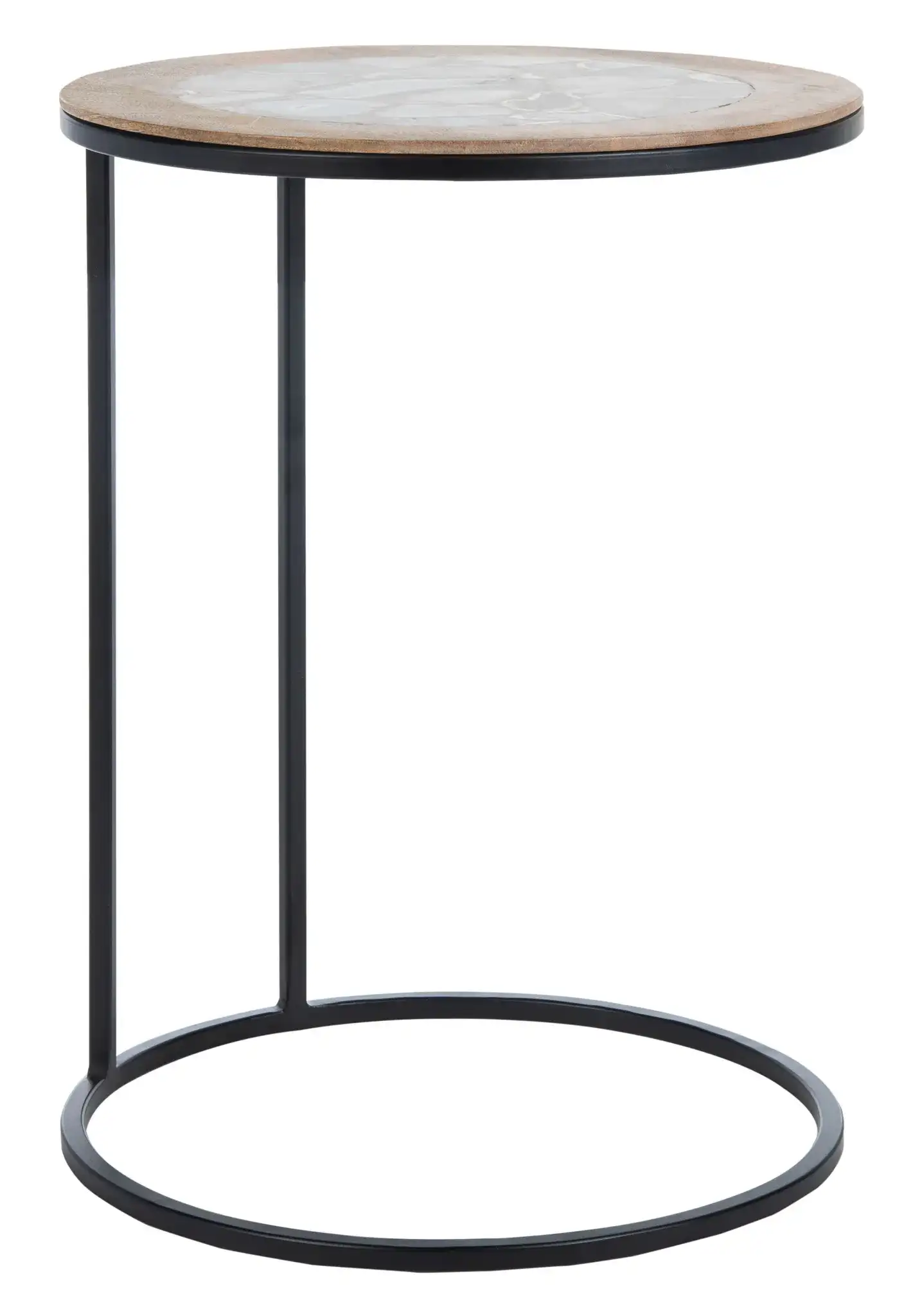Gemma Agate Side Table in White / Black, detail view