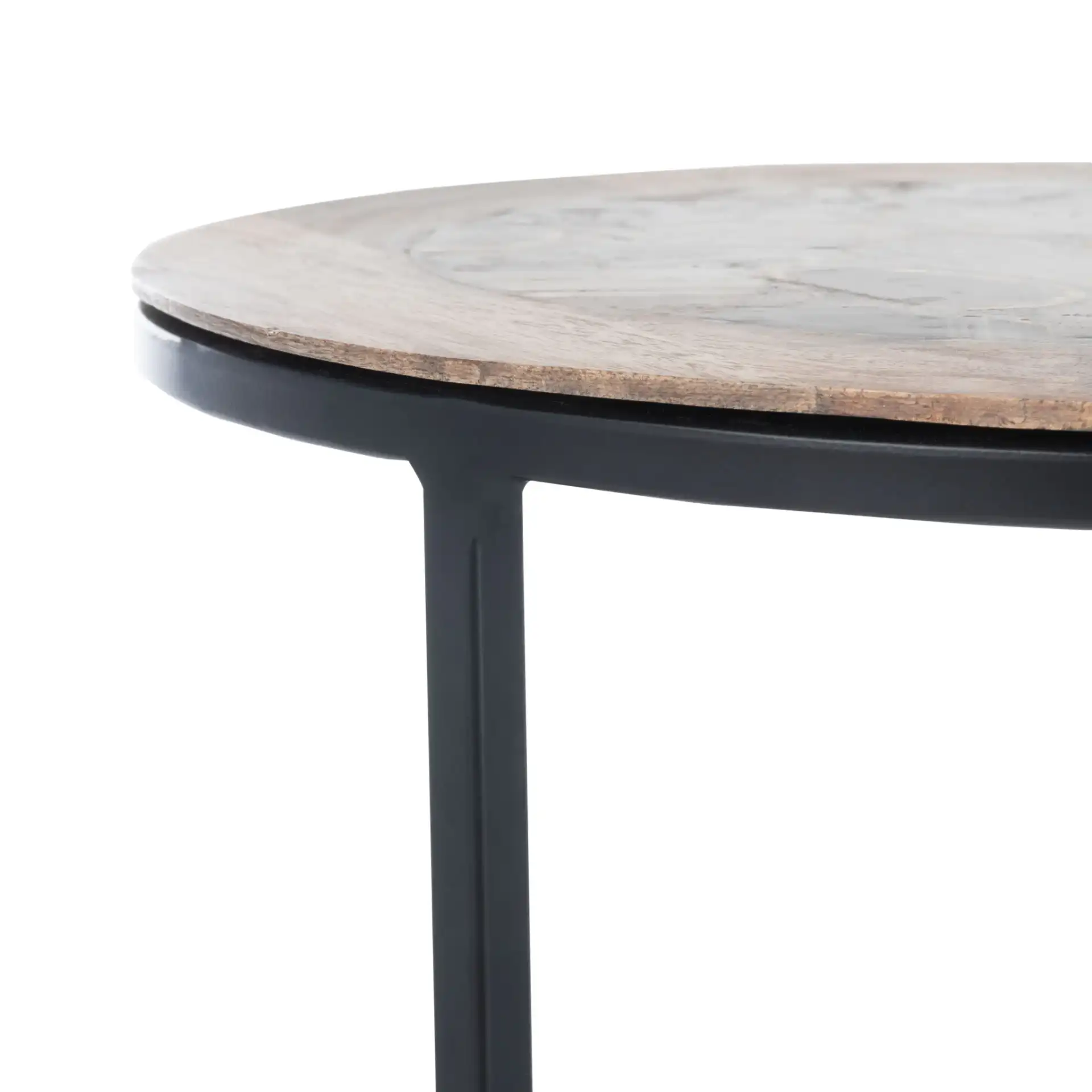 Lumi Agate Accent Table in Black Agate / Natural / Black in a styled room
