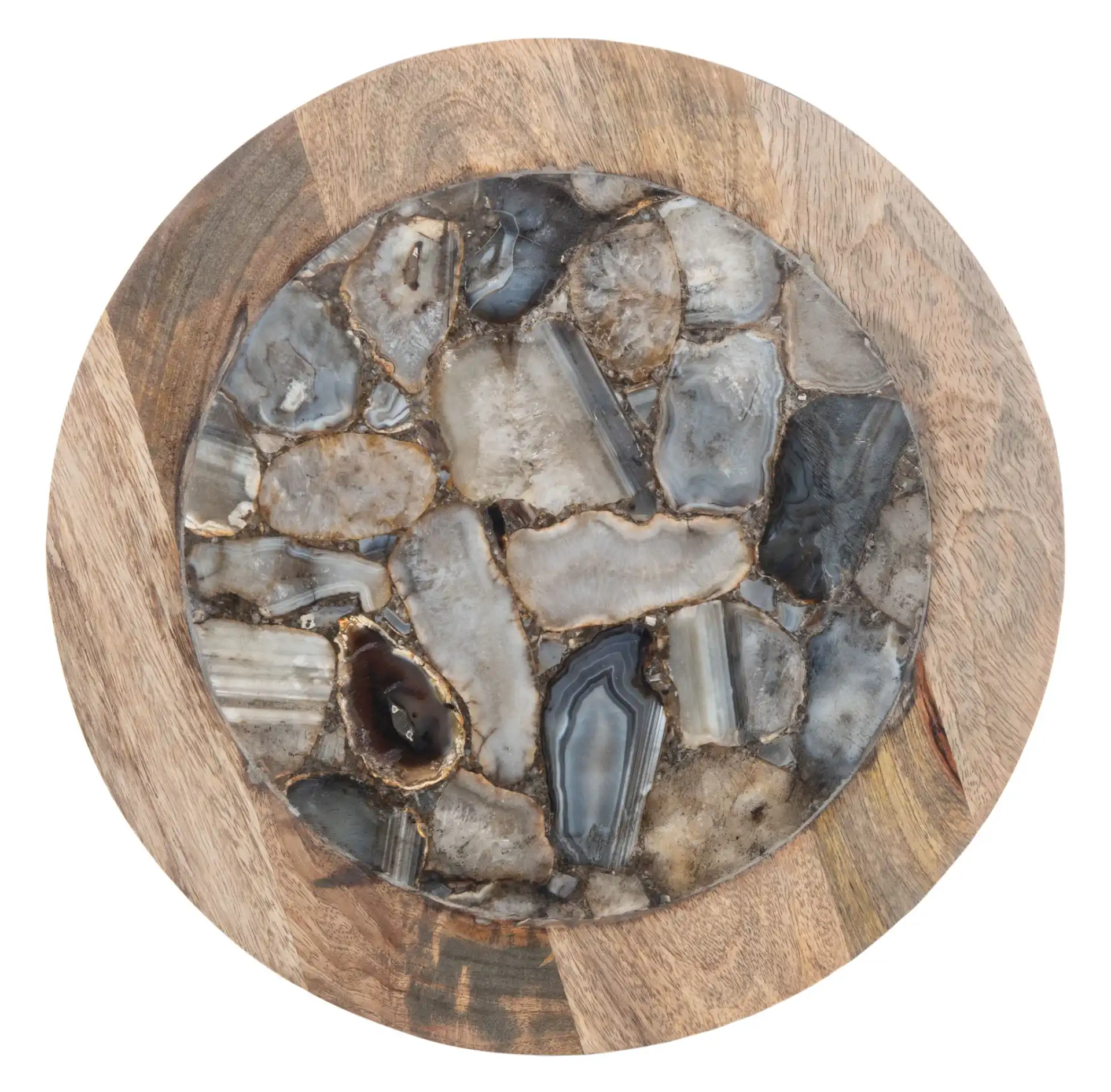 Lumi Agate Accent Table in Black Agate / Natural / Black, detail view
