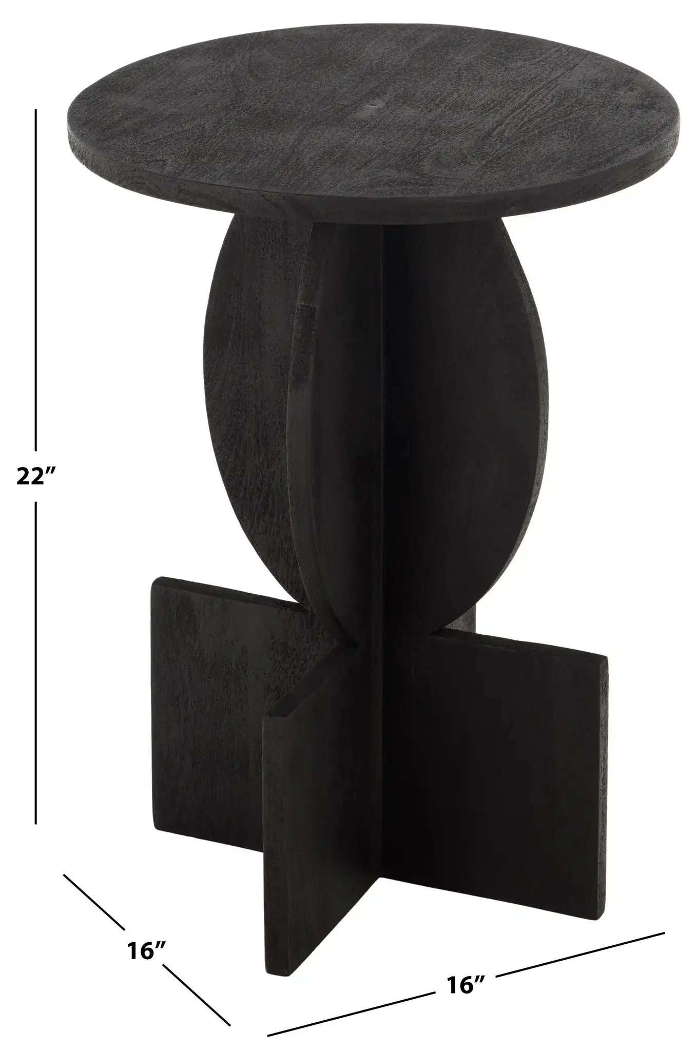 Kamyar Accent Table in Black, detail view