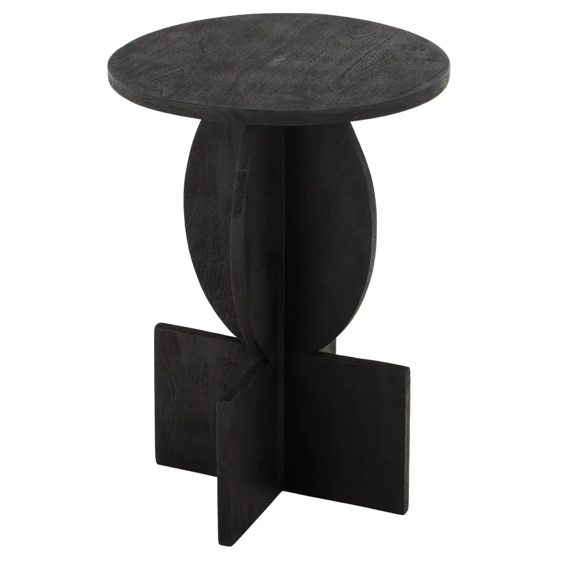 Kamyar Accent Table in Black, detail view