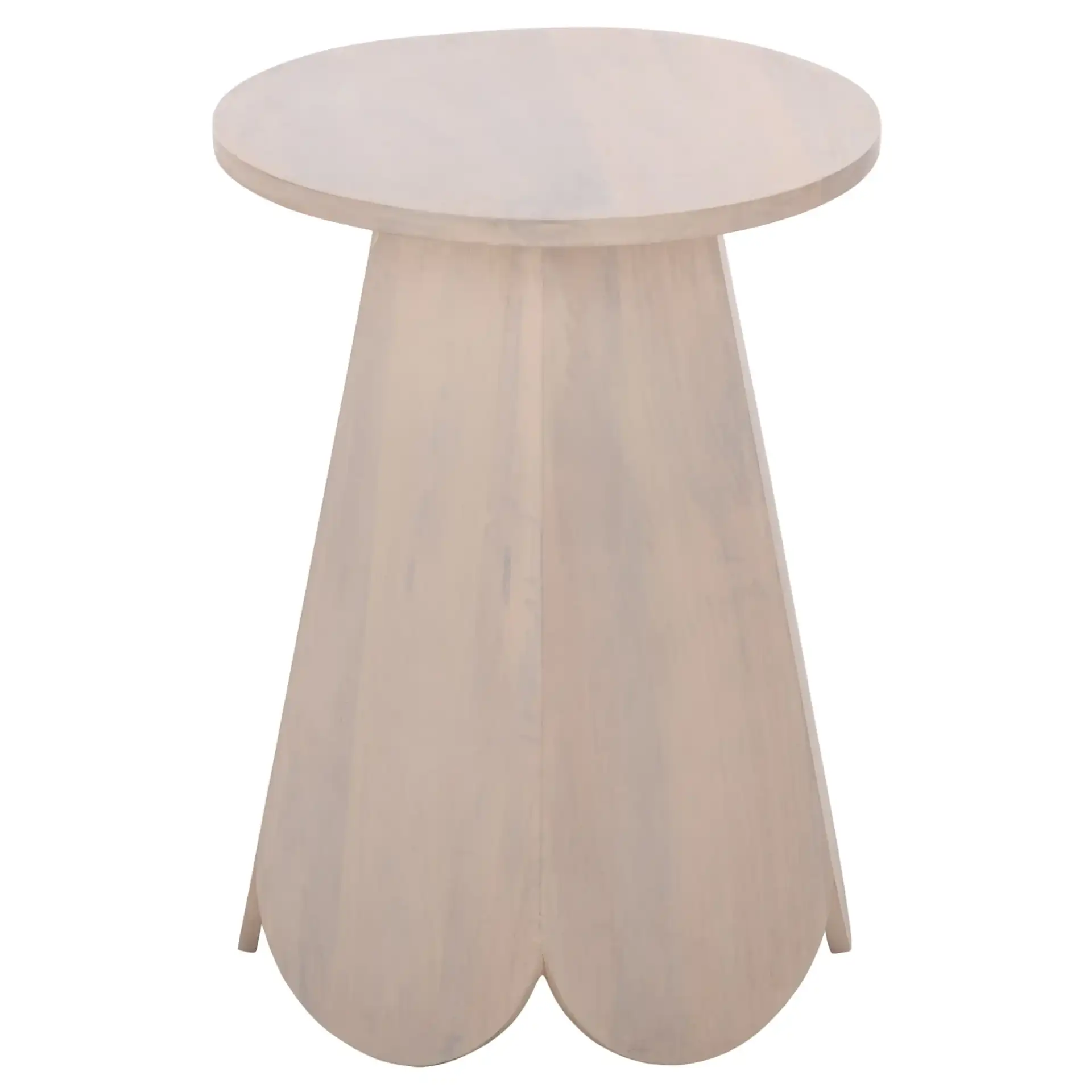 Linette Accent Table in White Washed, detail view