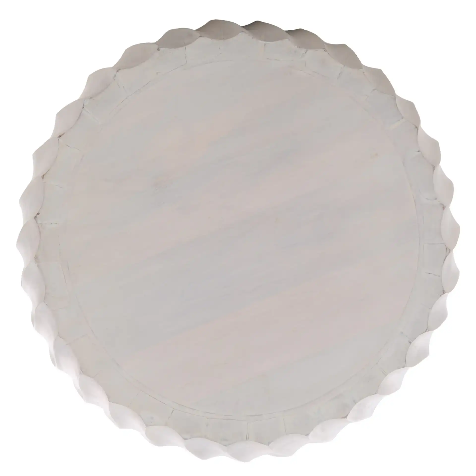 Malika Accent Table in White, detail view