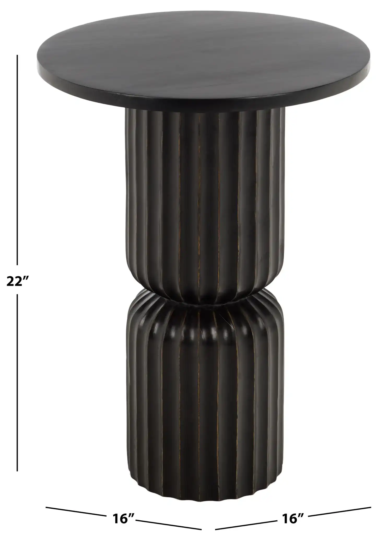 Yaseen Accent Table in Black, detail view